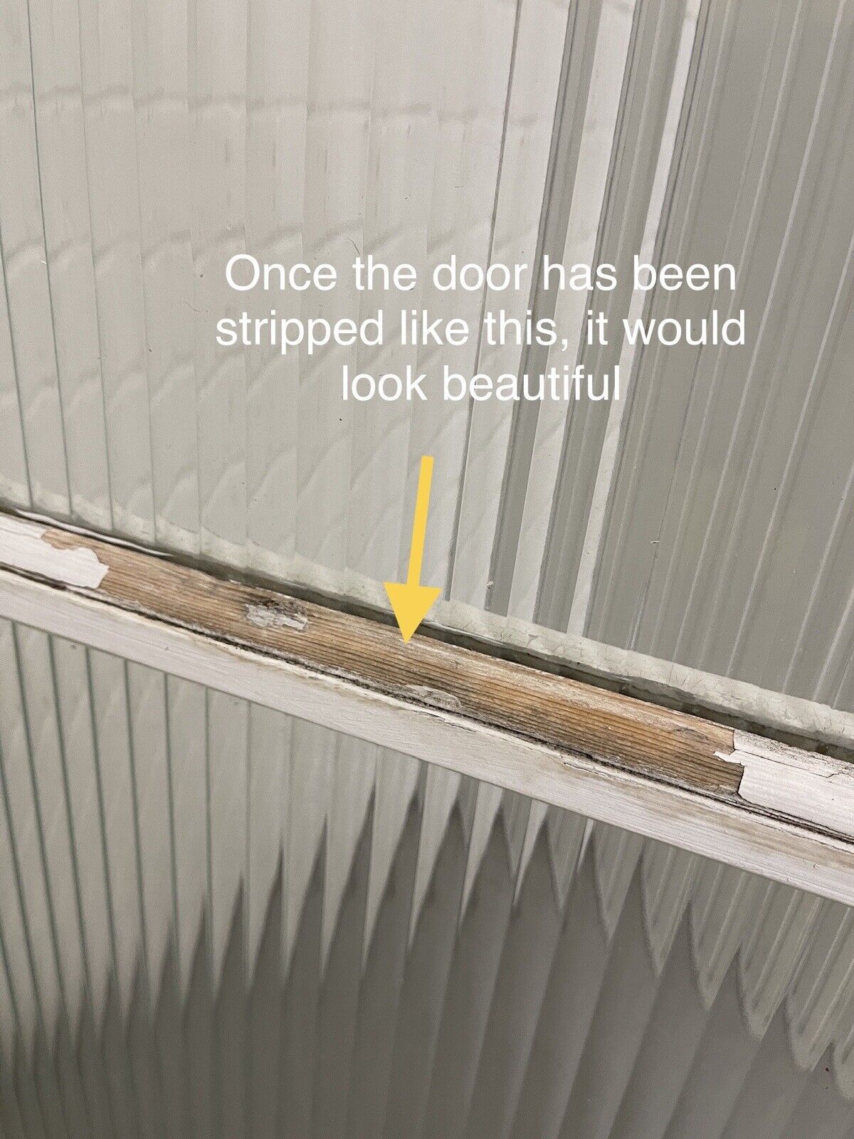 Reclaimed  Reeded Glass Internal Or External Door 1970 x 762mm