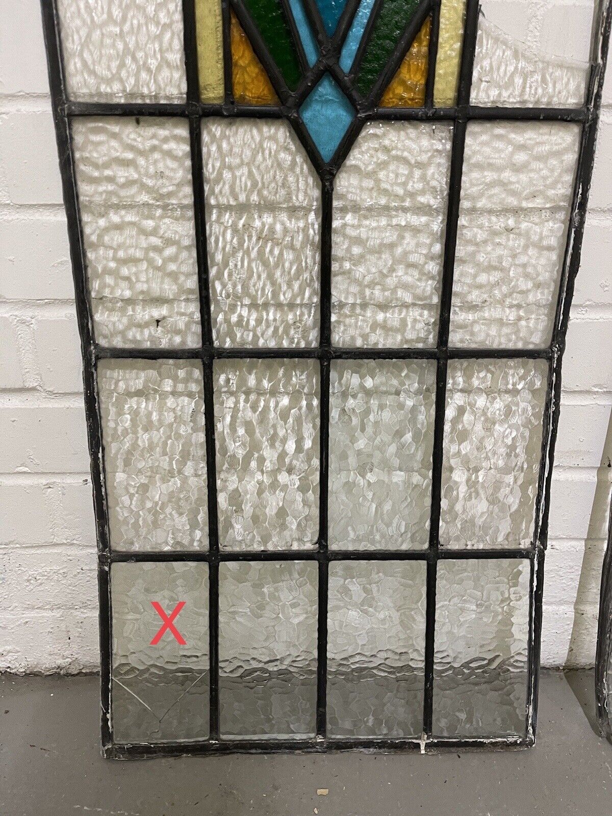 Reclaimed Art Nouveau Leaded Light Stained Glass Surround Panels