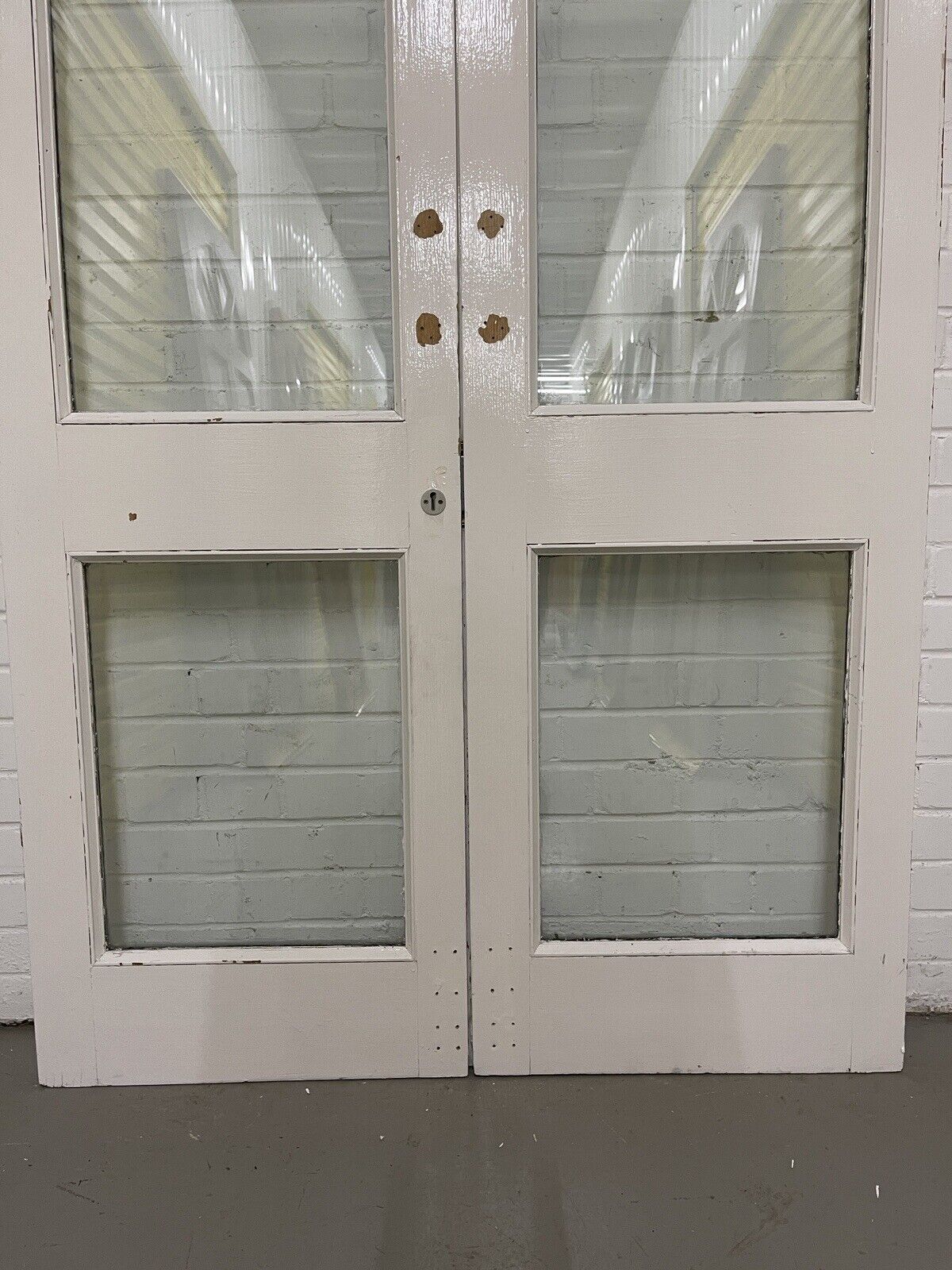 Reclaimed Old French Double Glazed Glass Wooden Double Doors 1978 x 1163mm