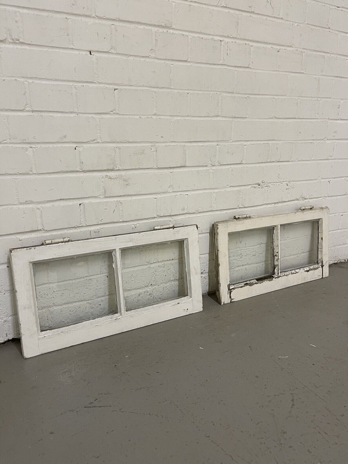 Pair Of Modern Georgian 2 Panel Wooden Windows 565 x 295mm 559 x 290mm