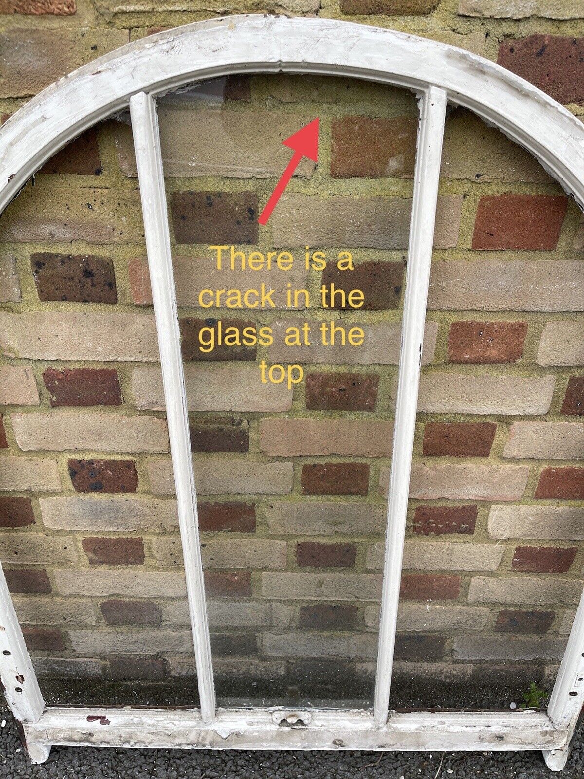 Reclaimed Old Victorian Edwardian Arch Panel Wooden Sash Window 963 x 1063mm