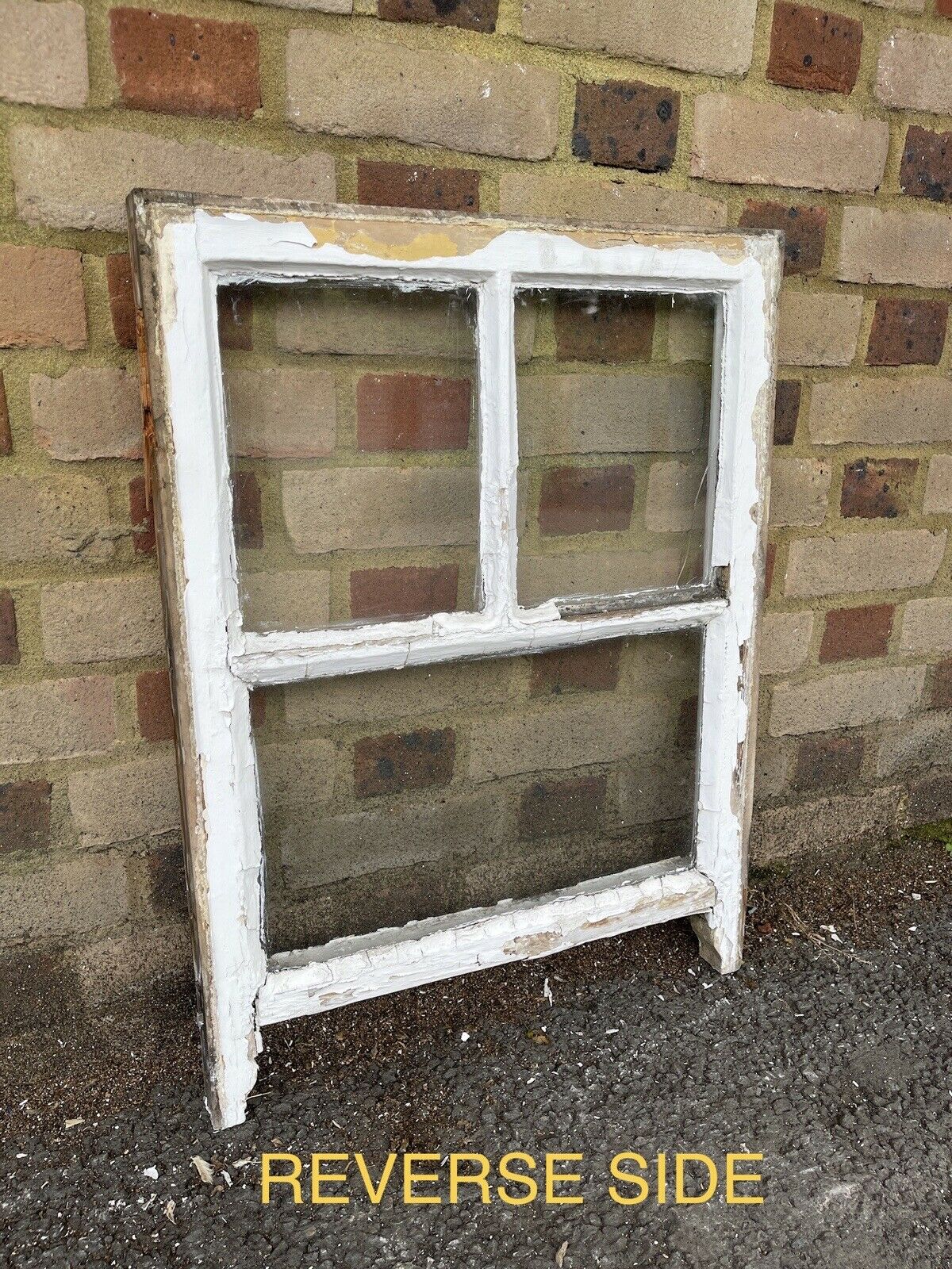 Reclaimed Old Georgian 3 Panel Wooden Sash Window 530 x 705mm