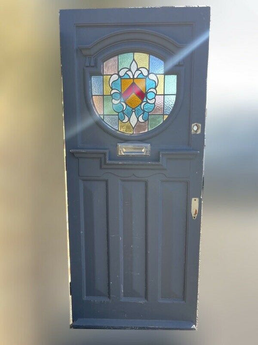 Reclaimed Old Edwardian Victorian Wooden Panel Front Door 2125mm x 915mm