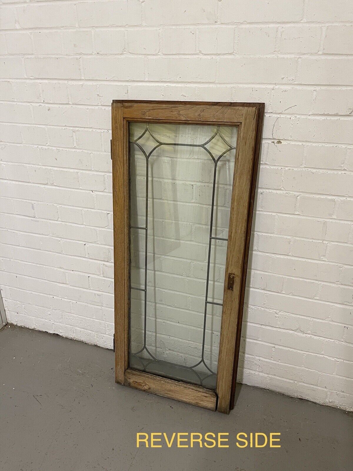 Job Lot Of Three Double Glazed Leaded Trim Oak Wooden Windows Various Sizes