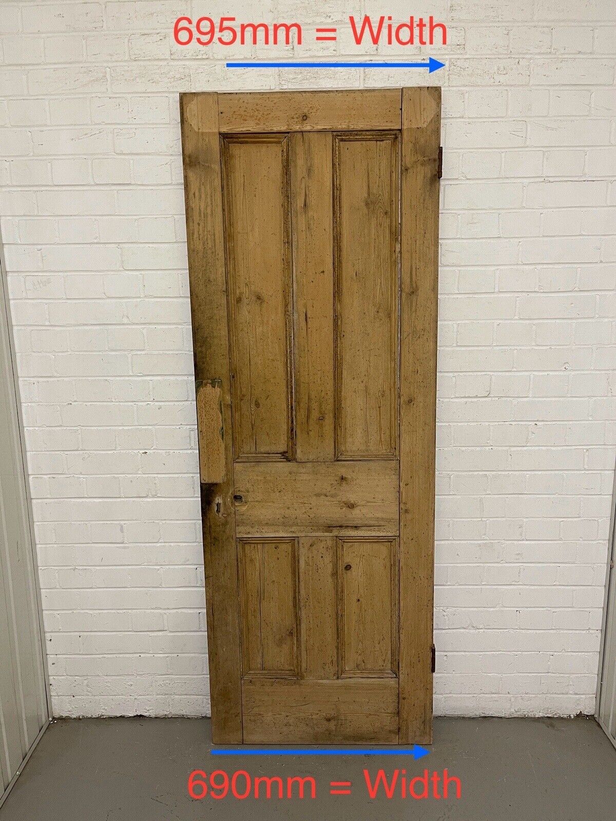 Distressed Reclaimed Victorian Pine Internal 4 panel Door 1910 x 695mm Or 690mm
