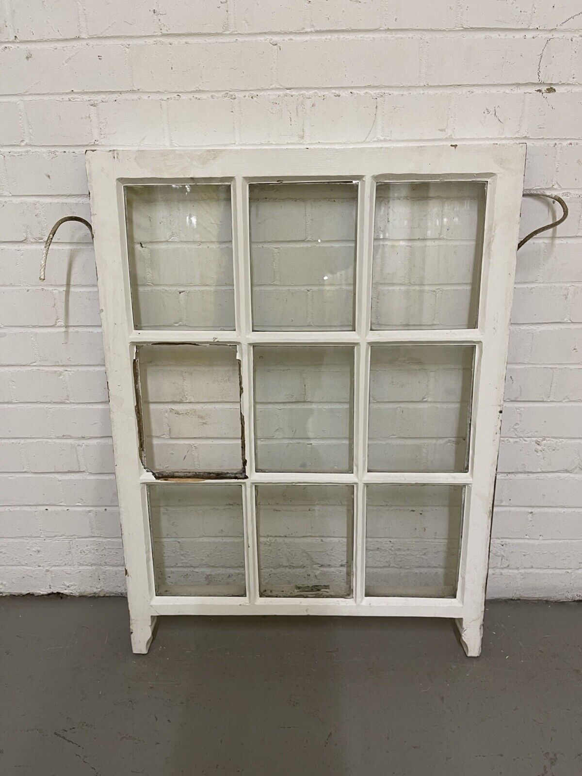 Reclaimed Old Georgian 9 Panel Wooden Window 680 x 925mm