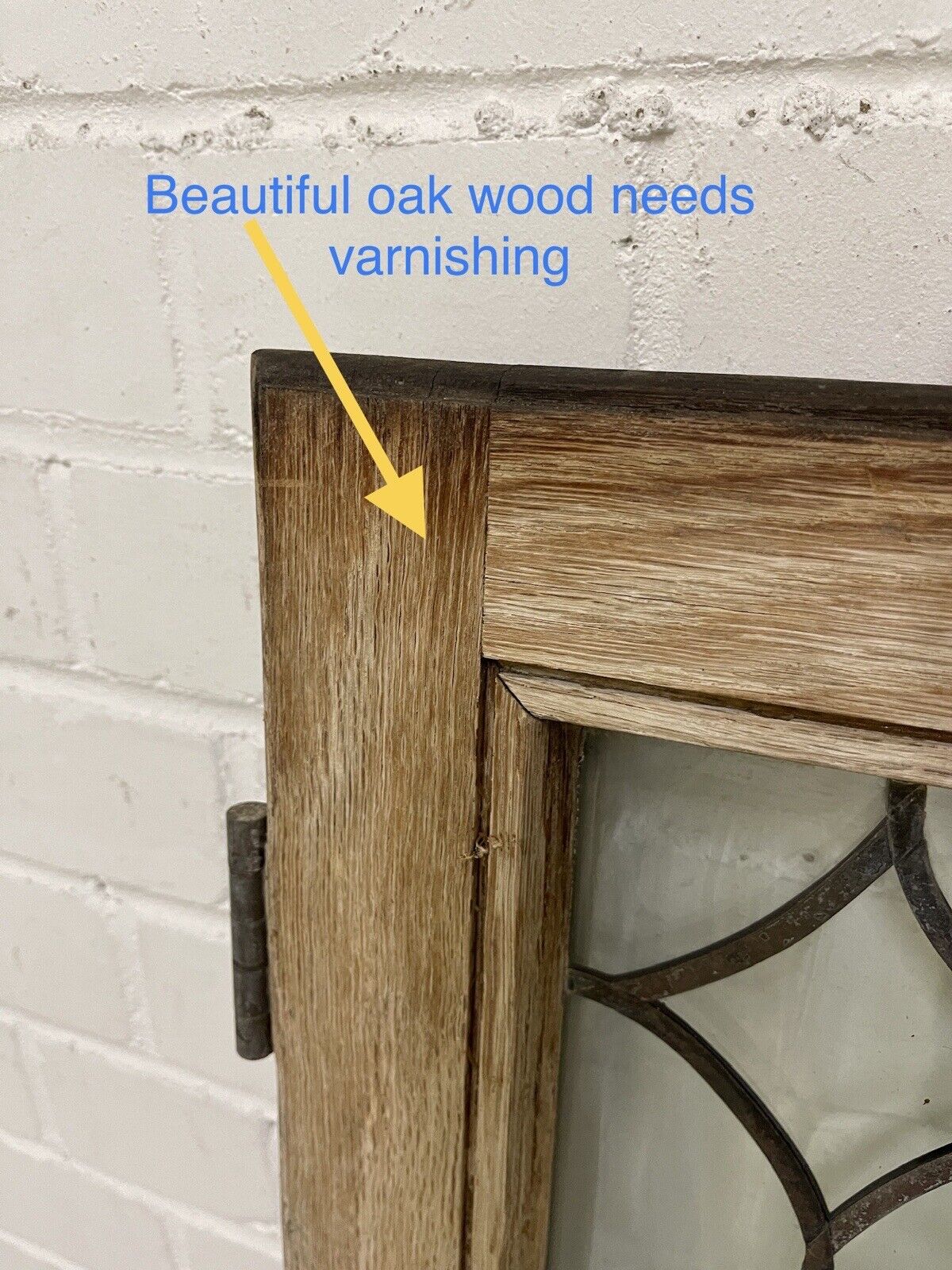 Job Lot Of Four Double Glazed Leaded Trim Oak Wooden Windows Various Sizes