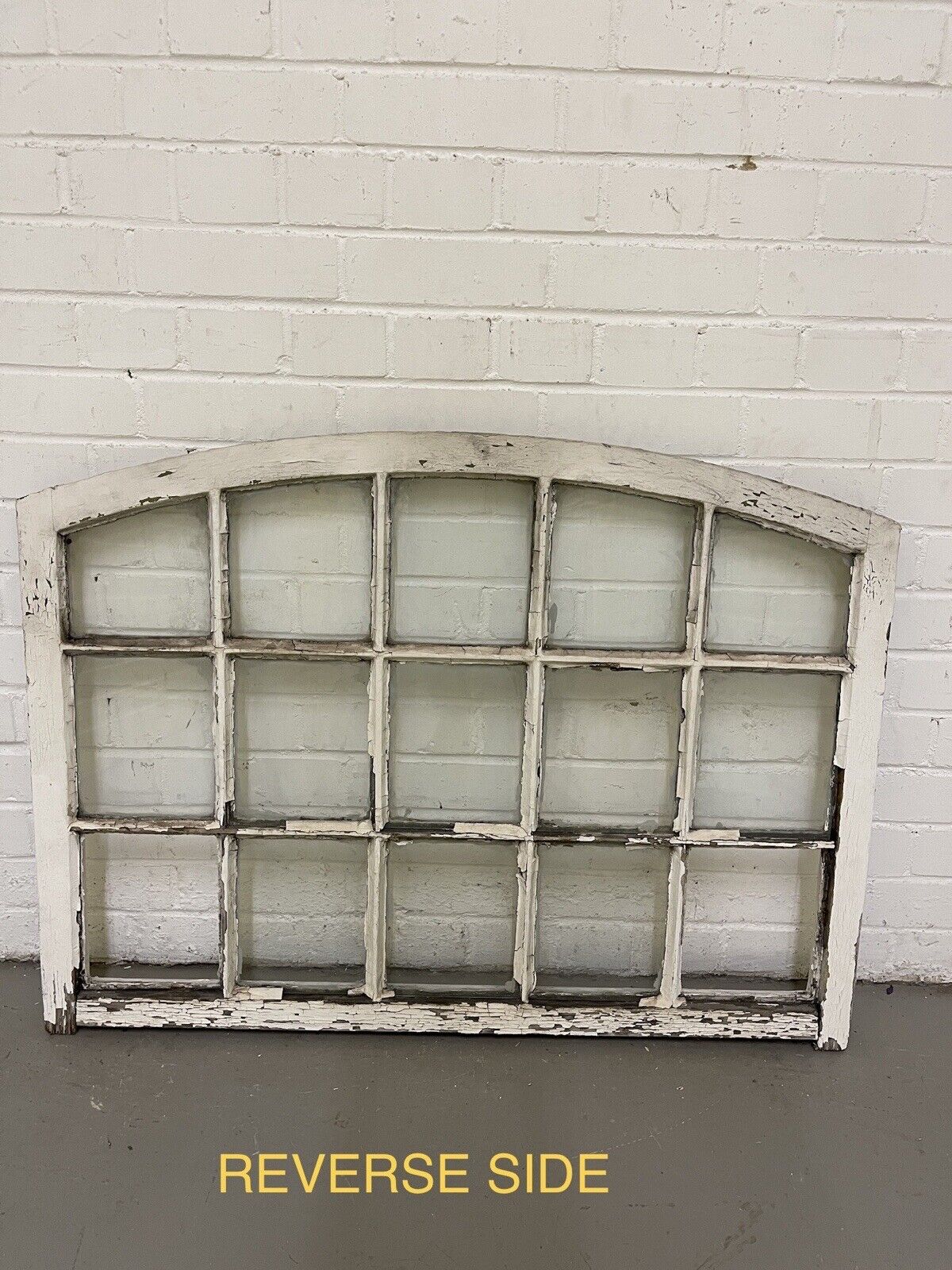 Reclaimed Old Georgian Arch Panel Wooden Sash Window 970 x 716mm