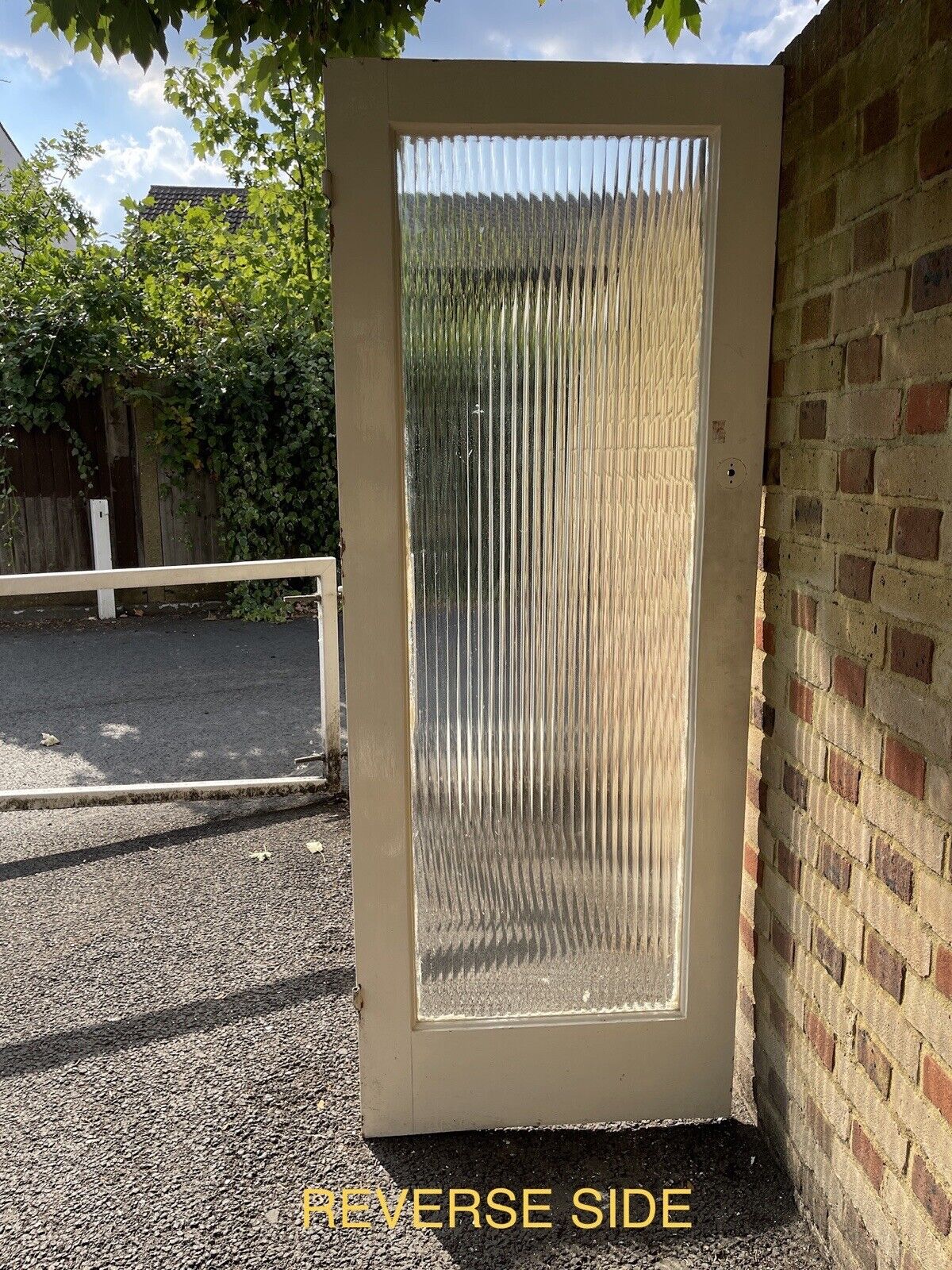 Reclaimed Reeded Glass Internal Or External Door 1970 x 762mm