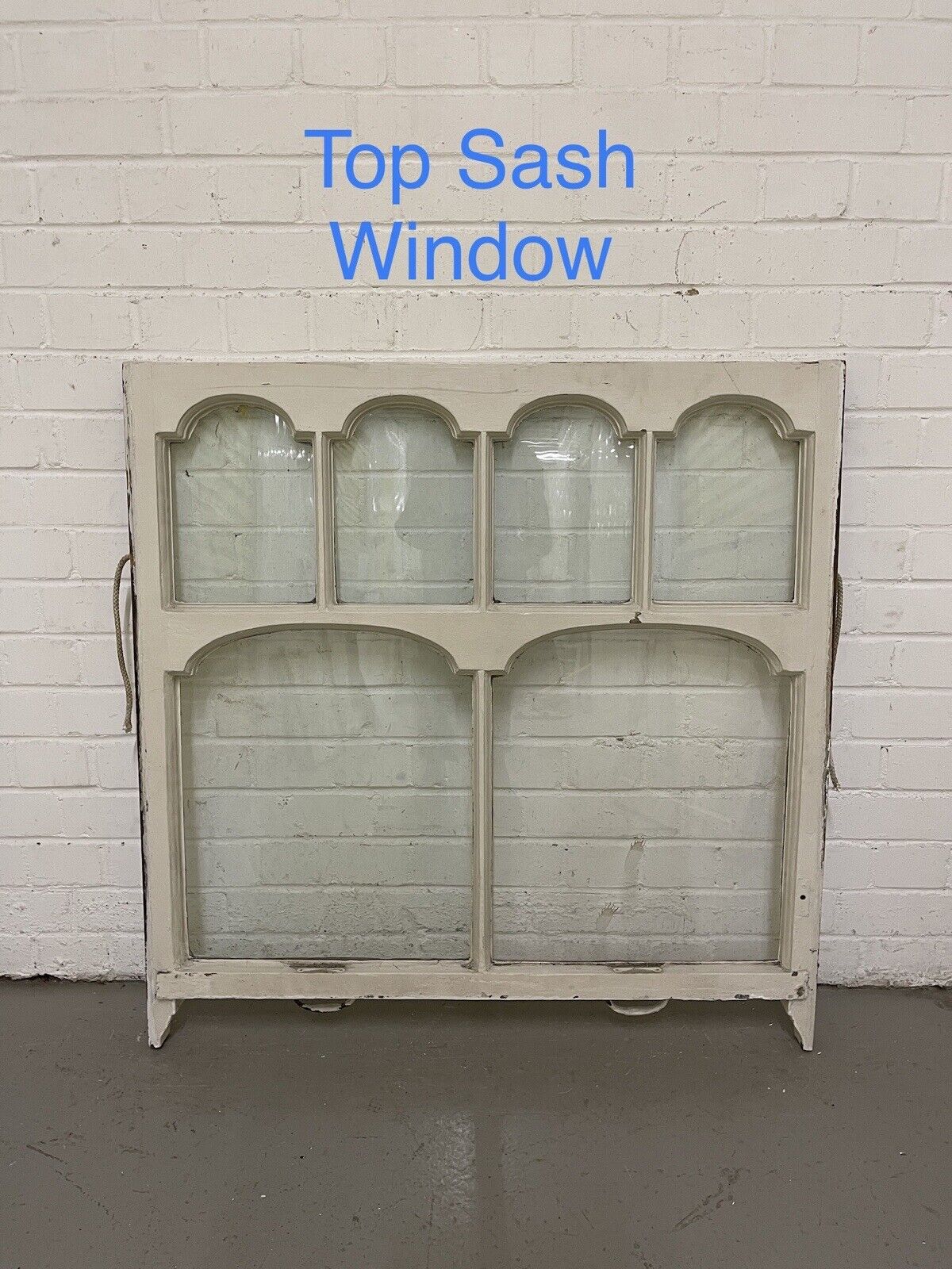 Pair Of Reclaimed Old Edwardian Arch Sash Wooden Windows 910 x 918 915 x 880mm