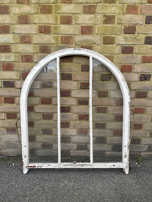 Reclaimed Old Victorian Edwardian Arch Panel Wooden Sash Window 955 x 1055mm