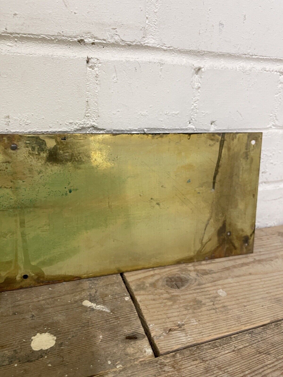 Reclaimed Vintage Old Brass Door Kickplate Kick Plate Guard Hardware