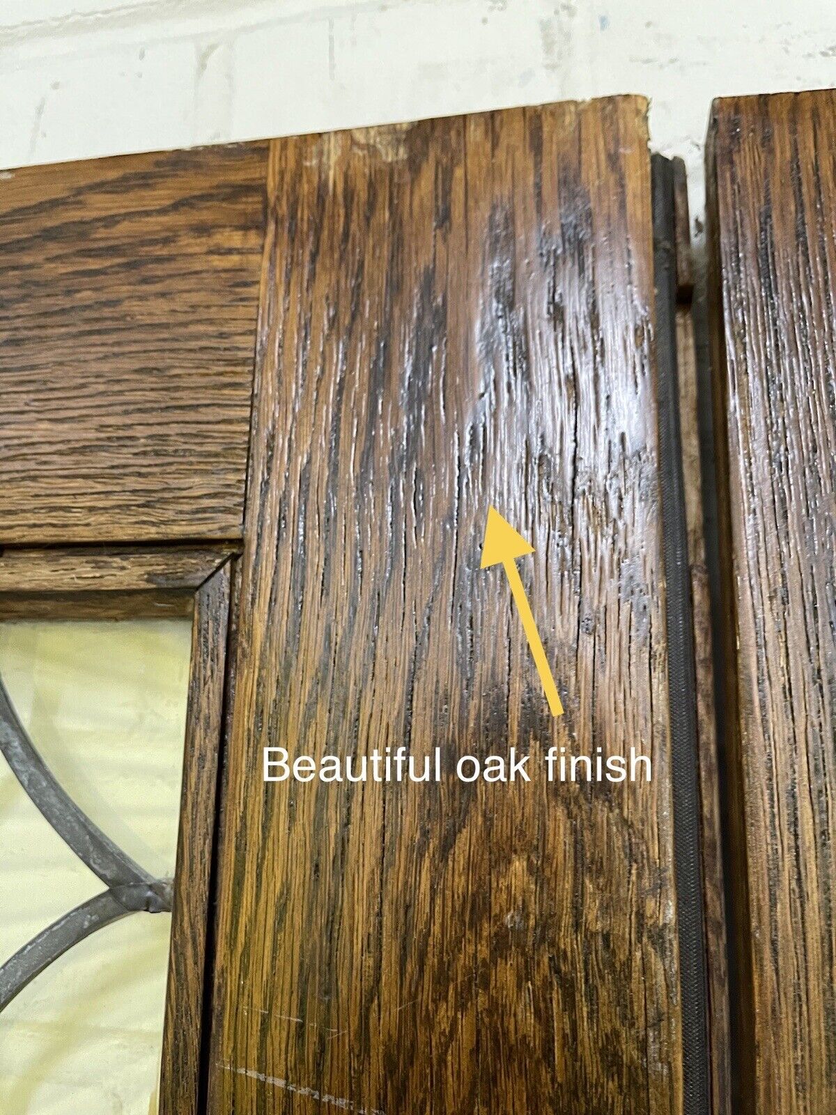 Reclaimed Old Oak French Double Glazed Glass Wooden Double Doors 1995 x 1380mm