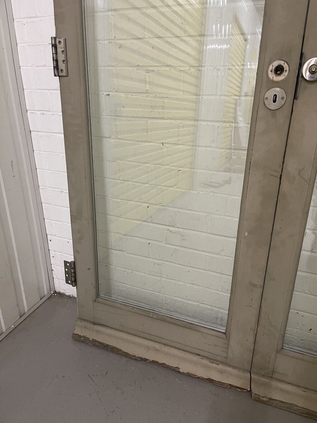 Reclaimed Old French Double Glazed Glass Wooden Double Doors 1355mm x 1980mm