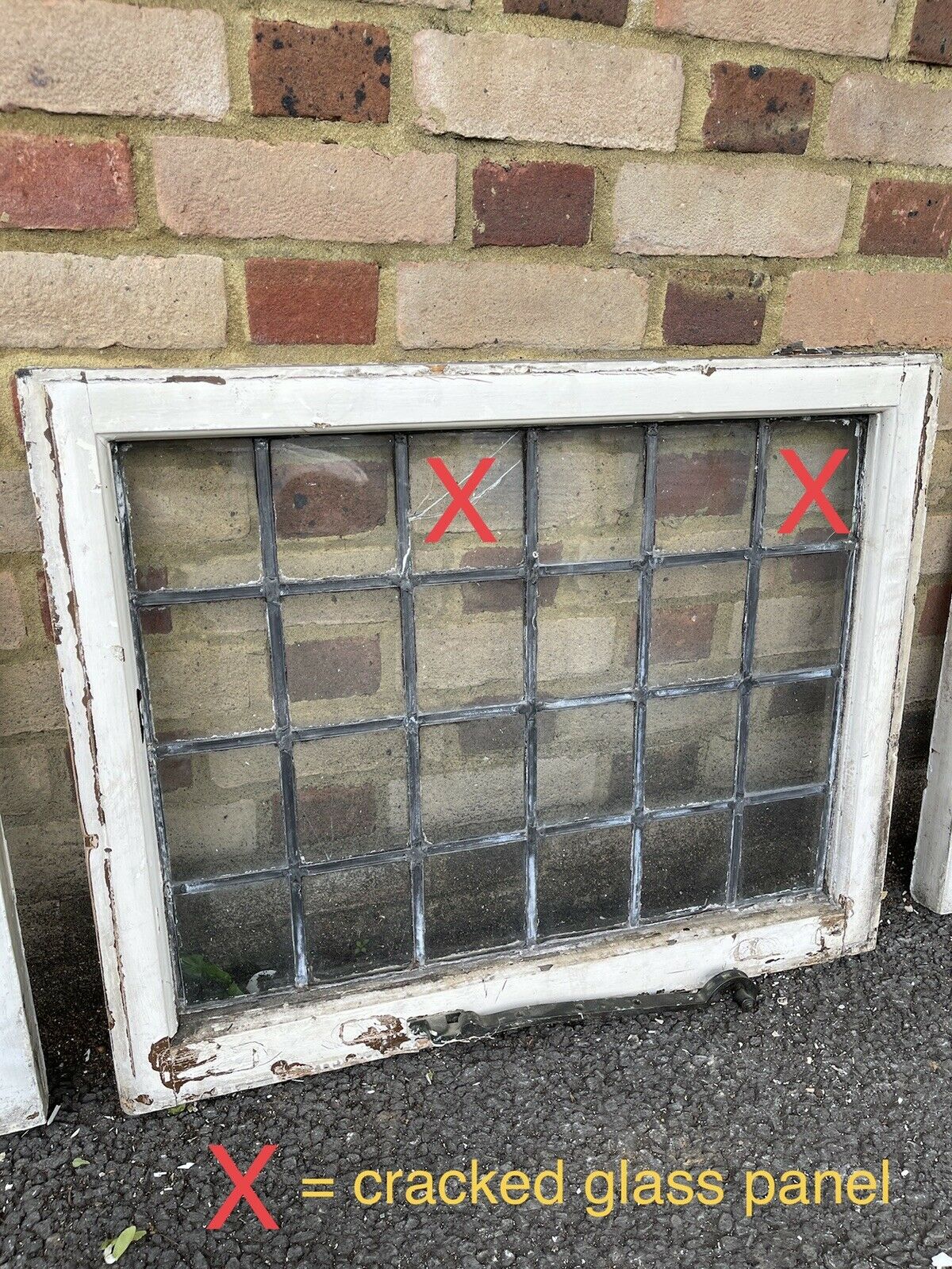 Job Lot Of 5 Reclaimed Leaded Light Panel Wooden Window