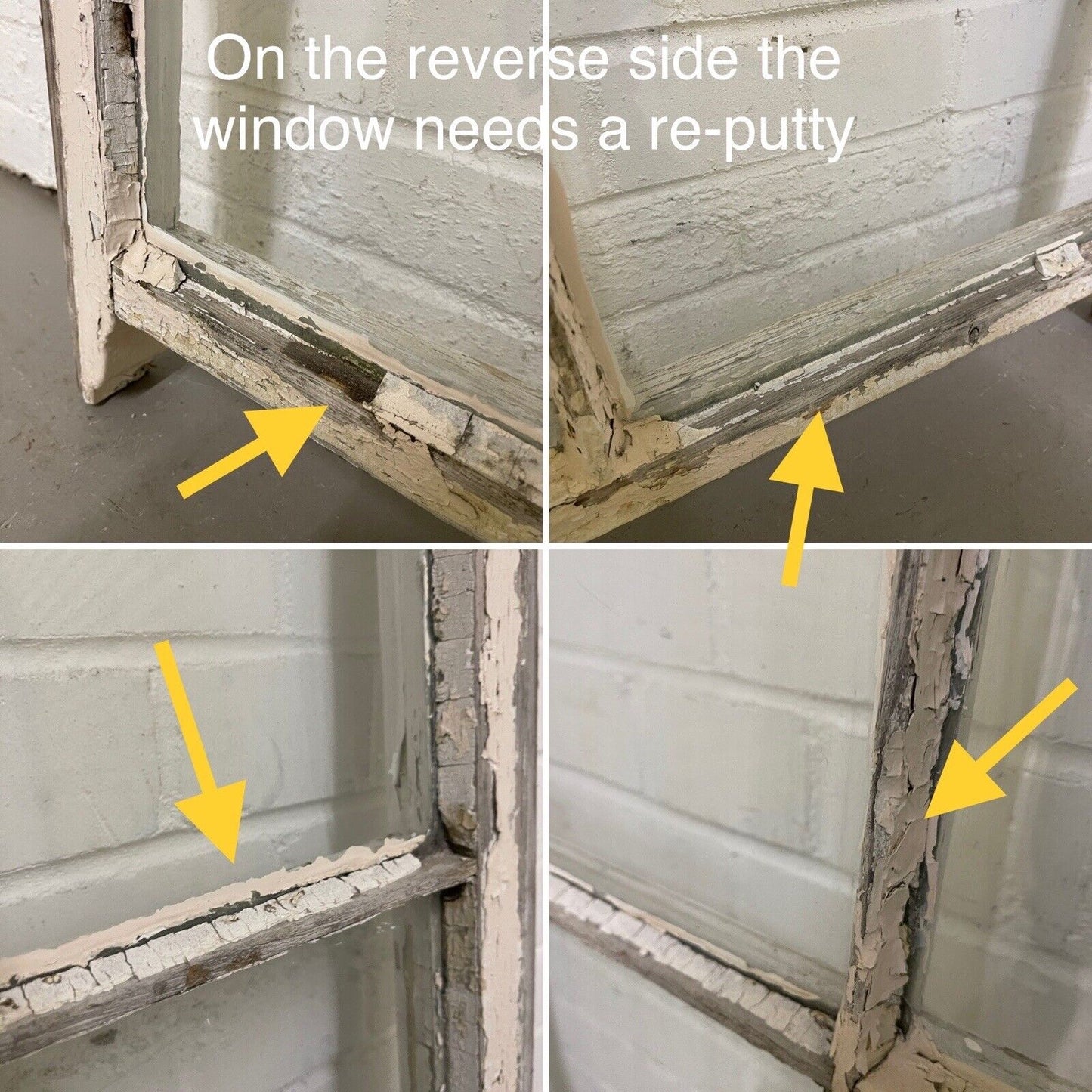 Reclaimed Old Georgian 4 Panel Wooden Window 865 x 798mm