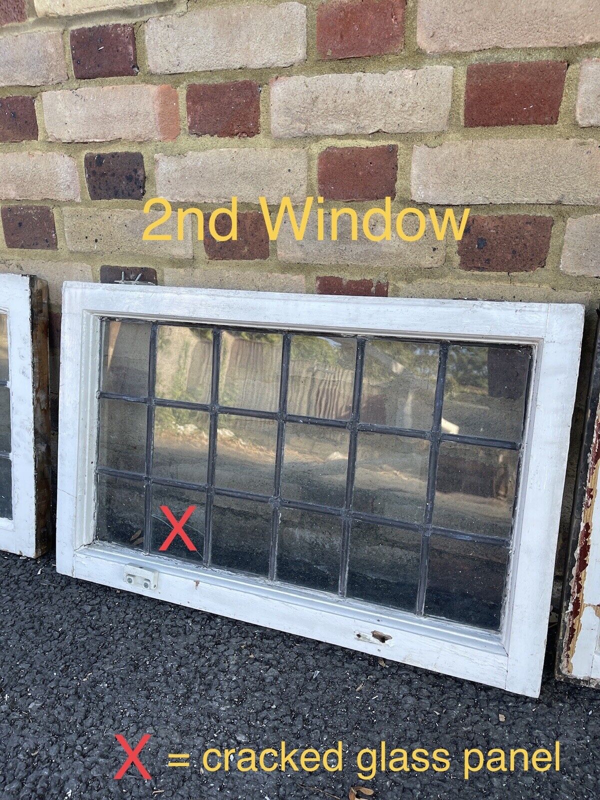 Job Lot Of 4 Reclaimed Leaded Light Panel Wooden Windows