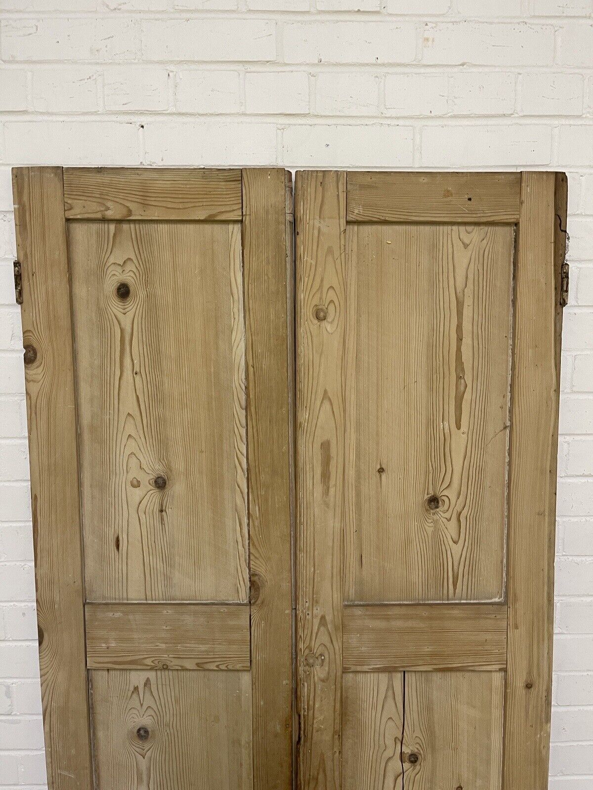Pair Of Reclaimed Interlocking Victorian Pine  Alcove Cupboard Doors 1605 x 887