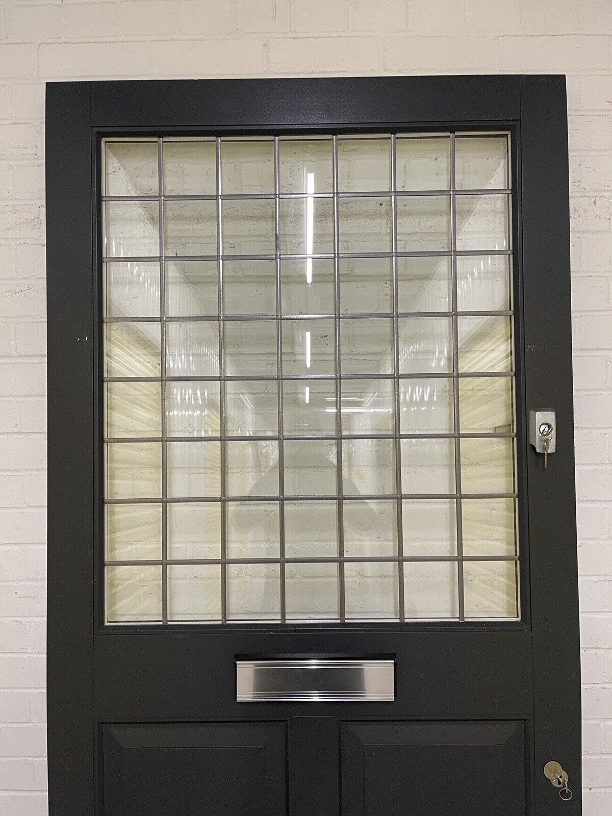 Reclaimed Style Wooden Bespoke Hardwood Leaded Light Front Door 2210 x 980mm