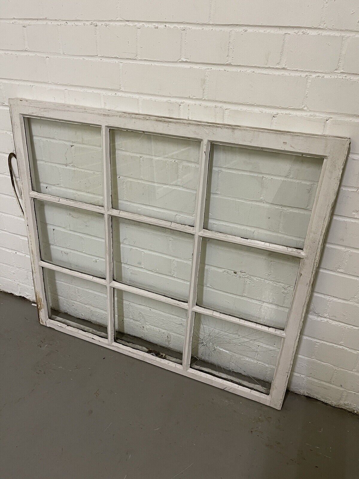 Reclaimed Old Georgian 9 Panel Wooden Window 910 x 807mm