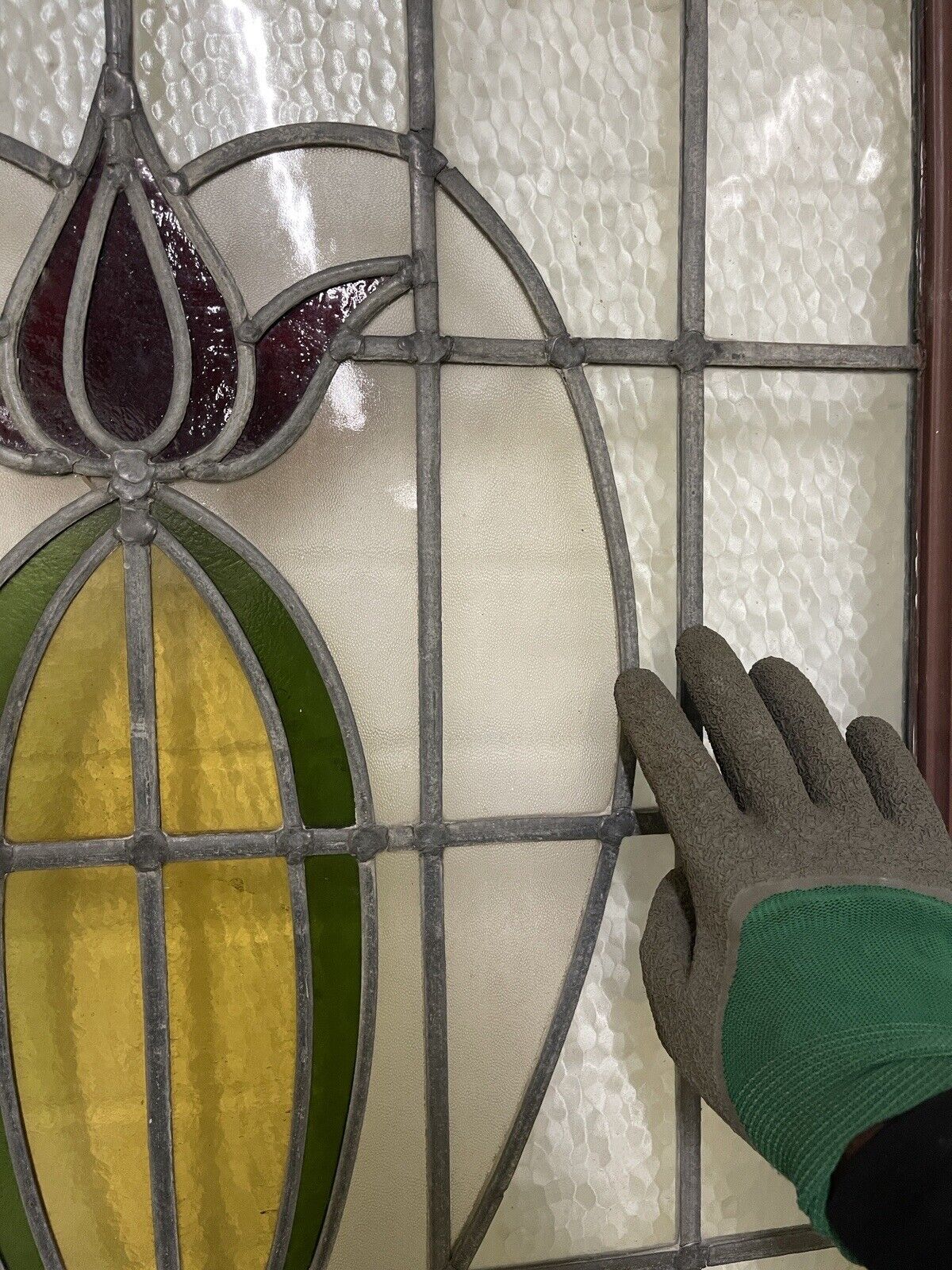 Reclaimed Victorian Wooden Panel Front Door With Stained Glass 1970mm x 810mm