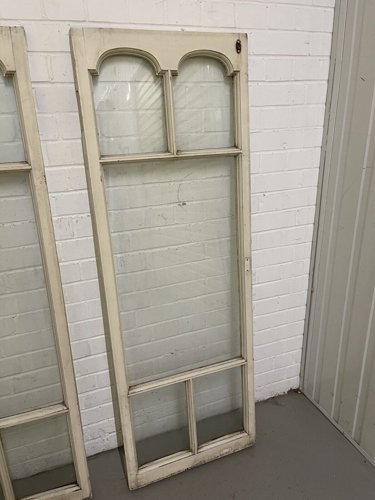 Pair Of Reclaimed Edwardian French Wooden Panel Windows 1512 x 532 1512 x 532mm