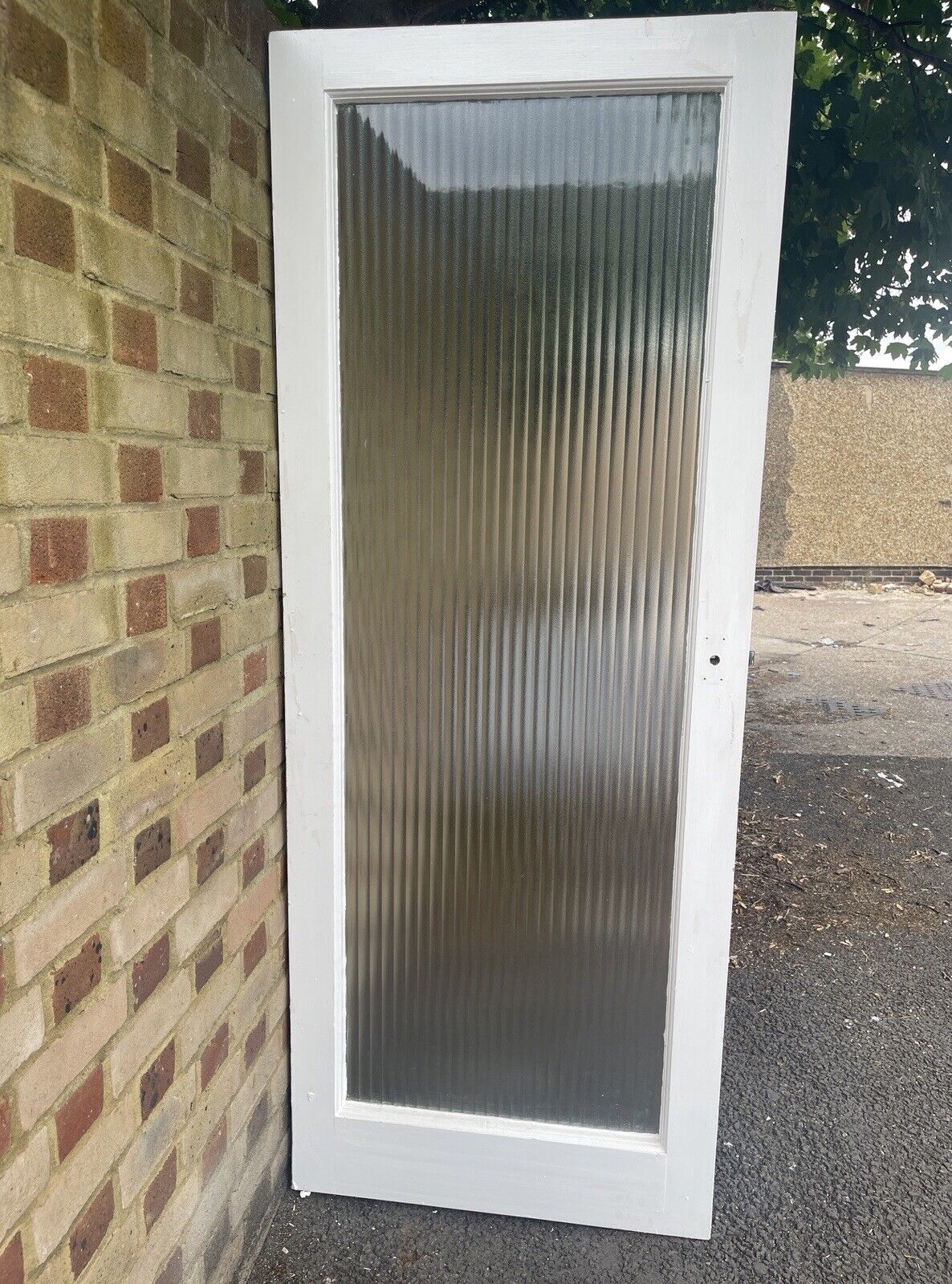 Reclaimed Reeded Glass Internal Or External Door 1960 x 760mm