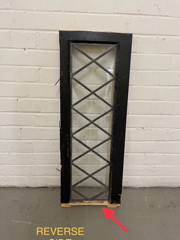 Job Lot Of 11 Reclaimed Leaded Light Diamond Panel Wooden Windows