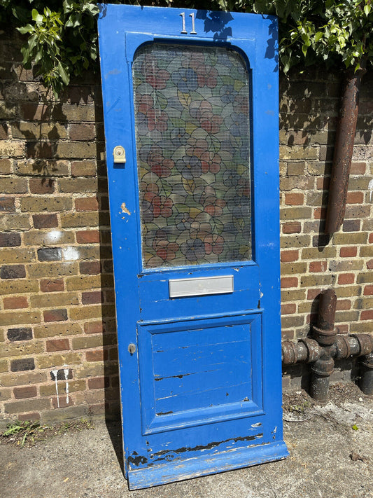 Reclaimed Old Edwardian Victorian Timber Wooden Front Door