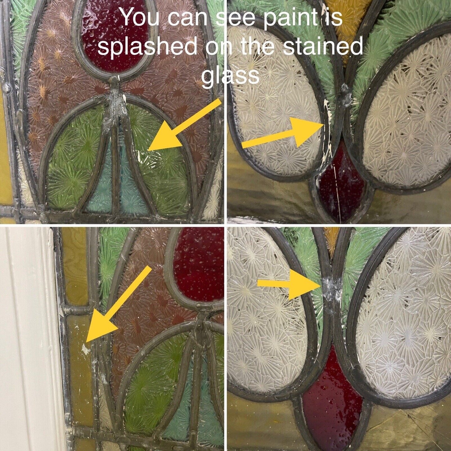 Reclaimed Victorian Edwardian Wooden Panel Stained Glass Front Door 1975 x 760mm