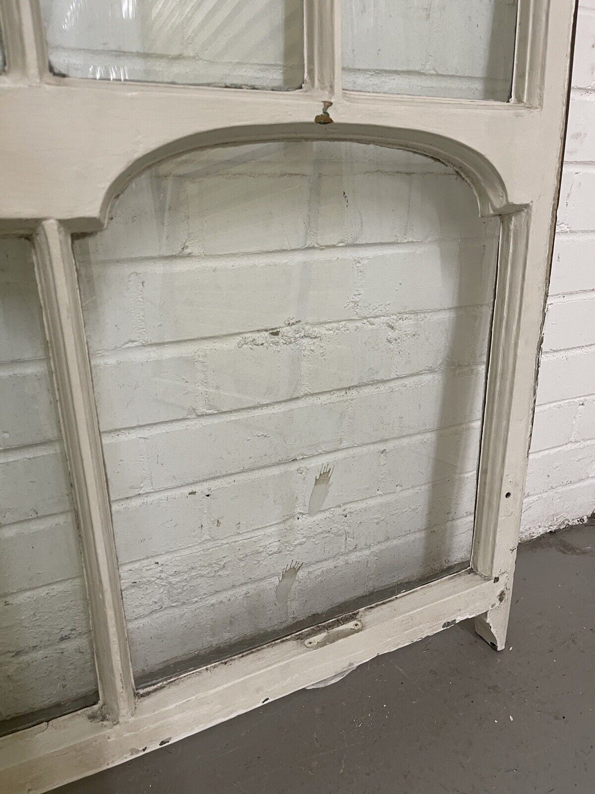 Pair Of Reclaimed Old Edwardian Arch Sash Wooden Windows 910 x 918 915 x 880mm