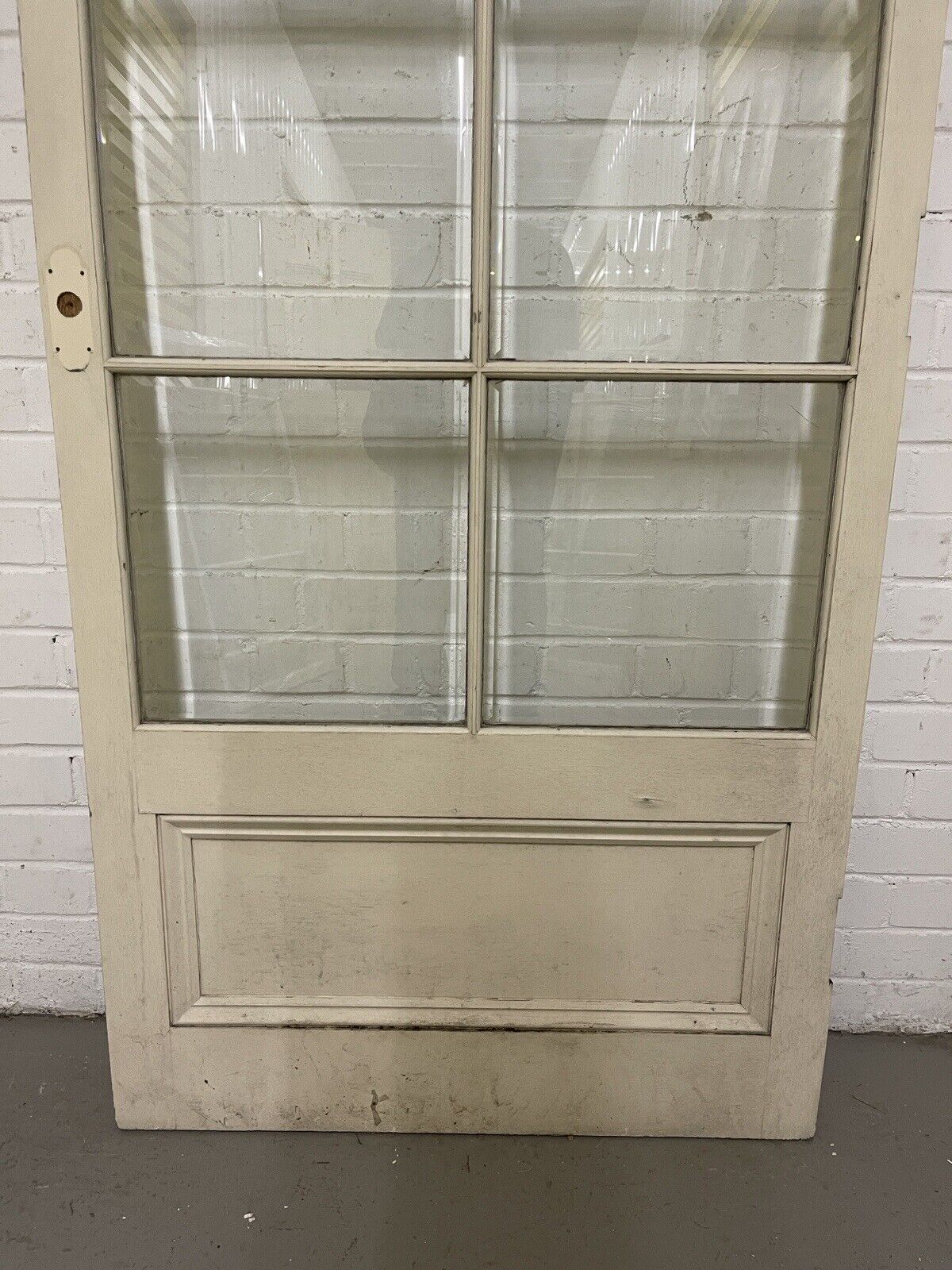 Reclaimed Georgian Wooden Panel Bevelled Glass Door 2006 x 810mm