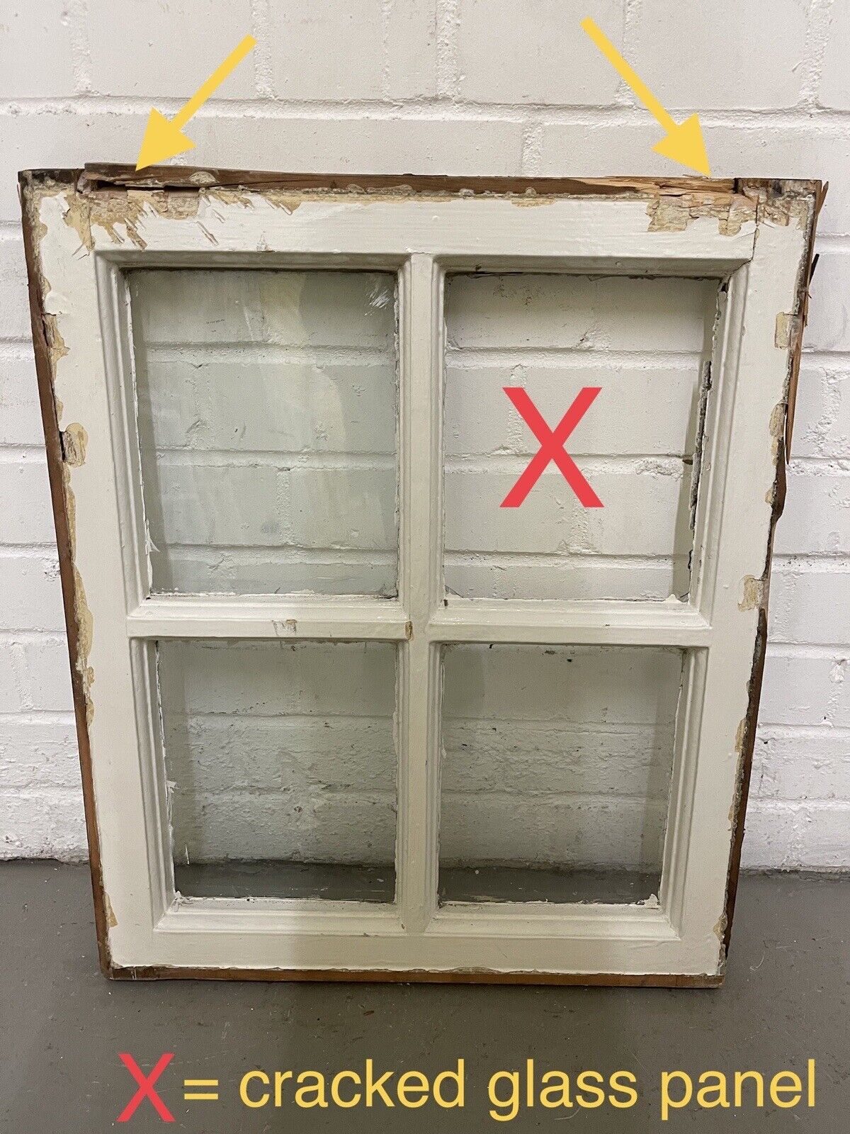 Reclaimed Old Georgian 4 Panel Wooden Window 490 x 585mm