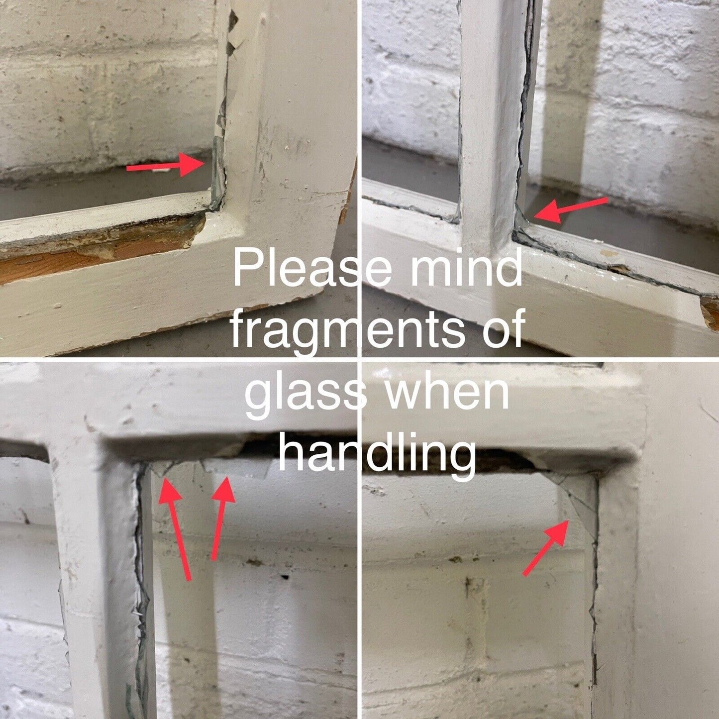Reclaimed Old Georgian 4 Panel Wooden Window 520 x 640mm