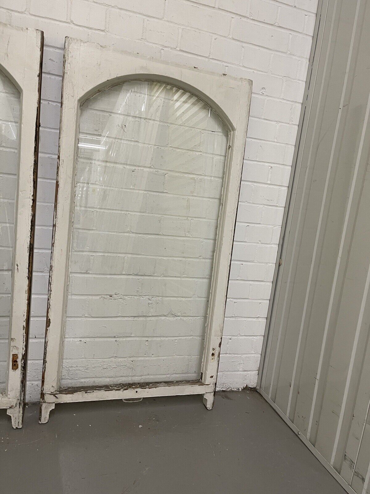 Pair Of Reclaimed Old Edwardian Arch Sash Wooden Window 1180 x 605mm
