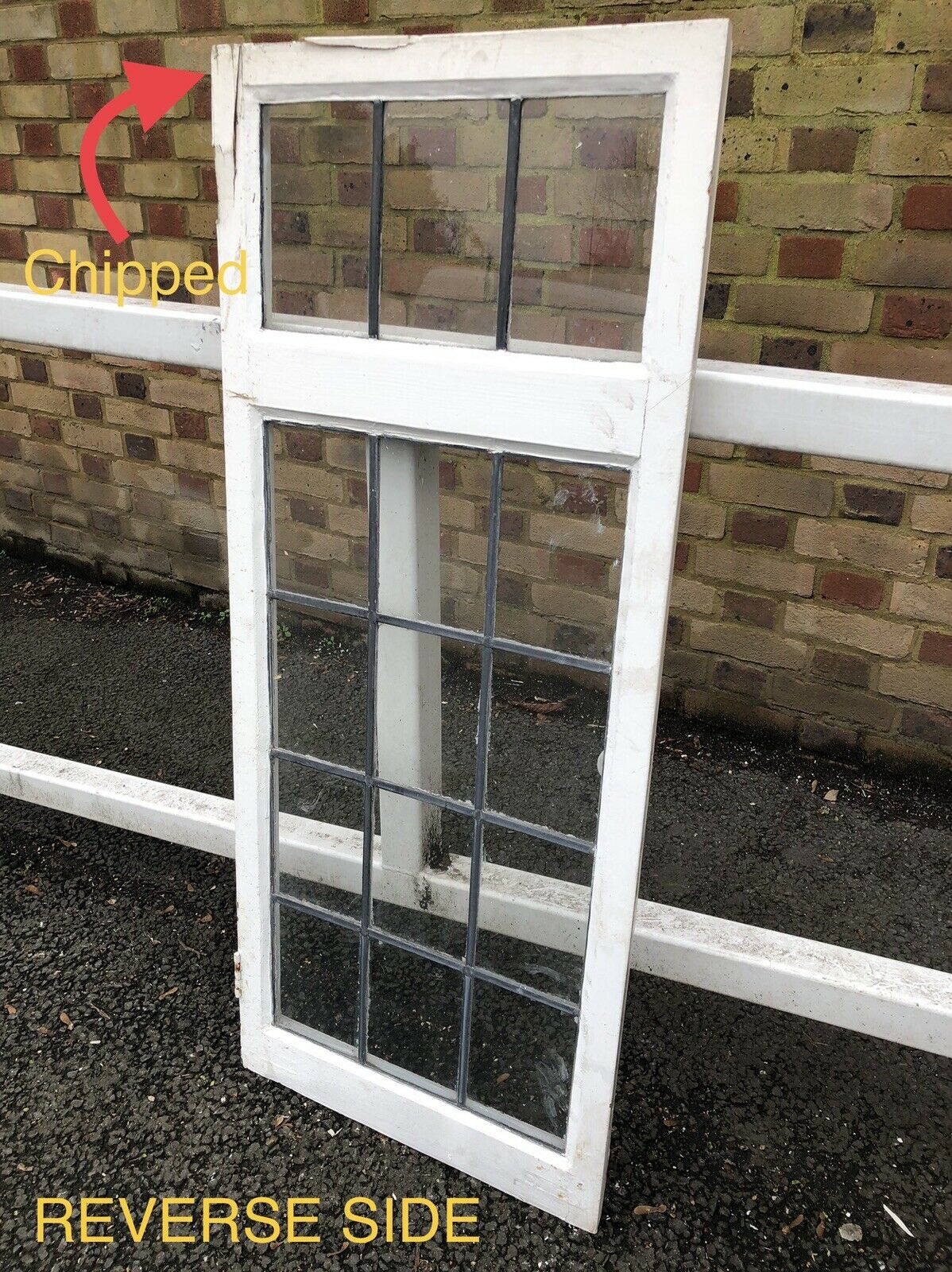 Reclaimed Leaded Light Panel Wooden Window
