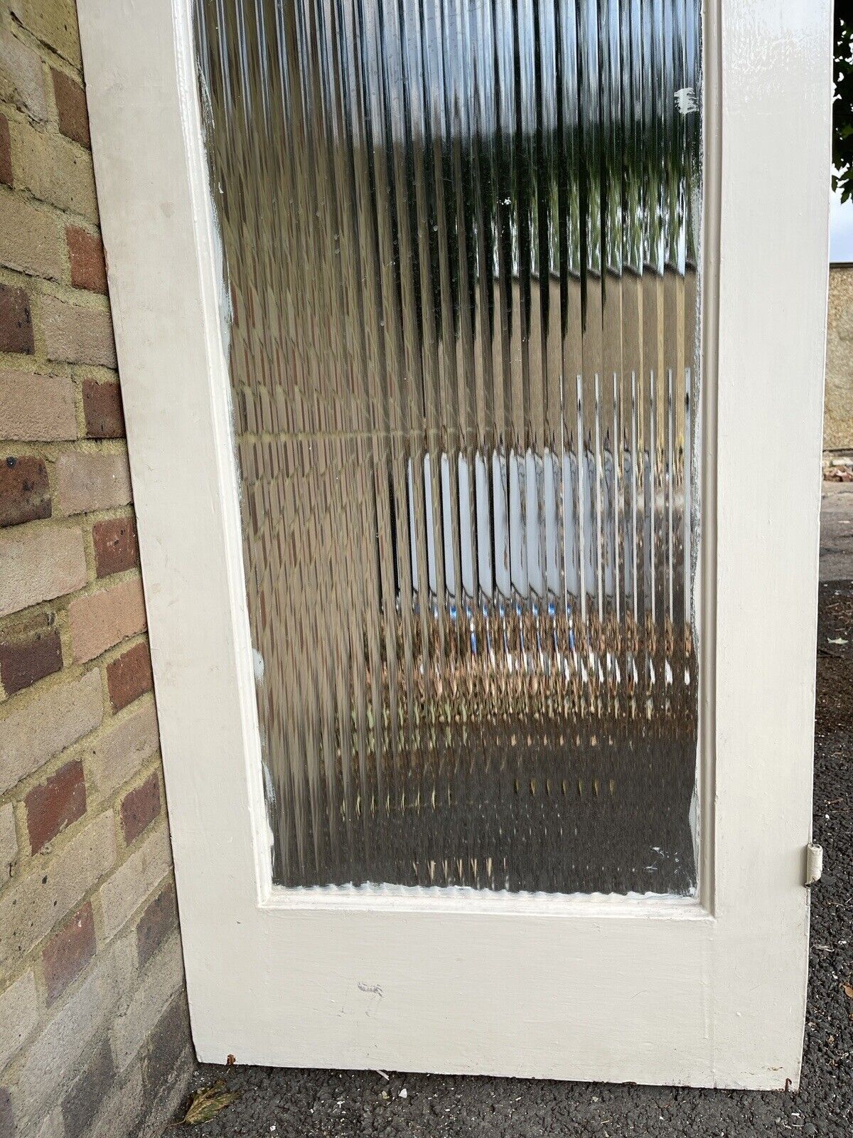 Reclaimed Reeded Glass Internal Or External Door 1975 x 763mm