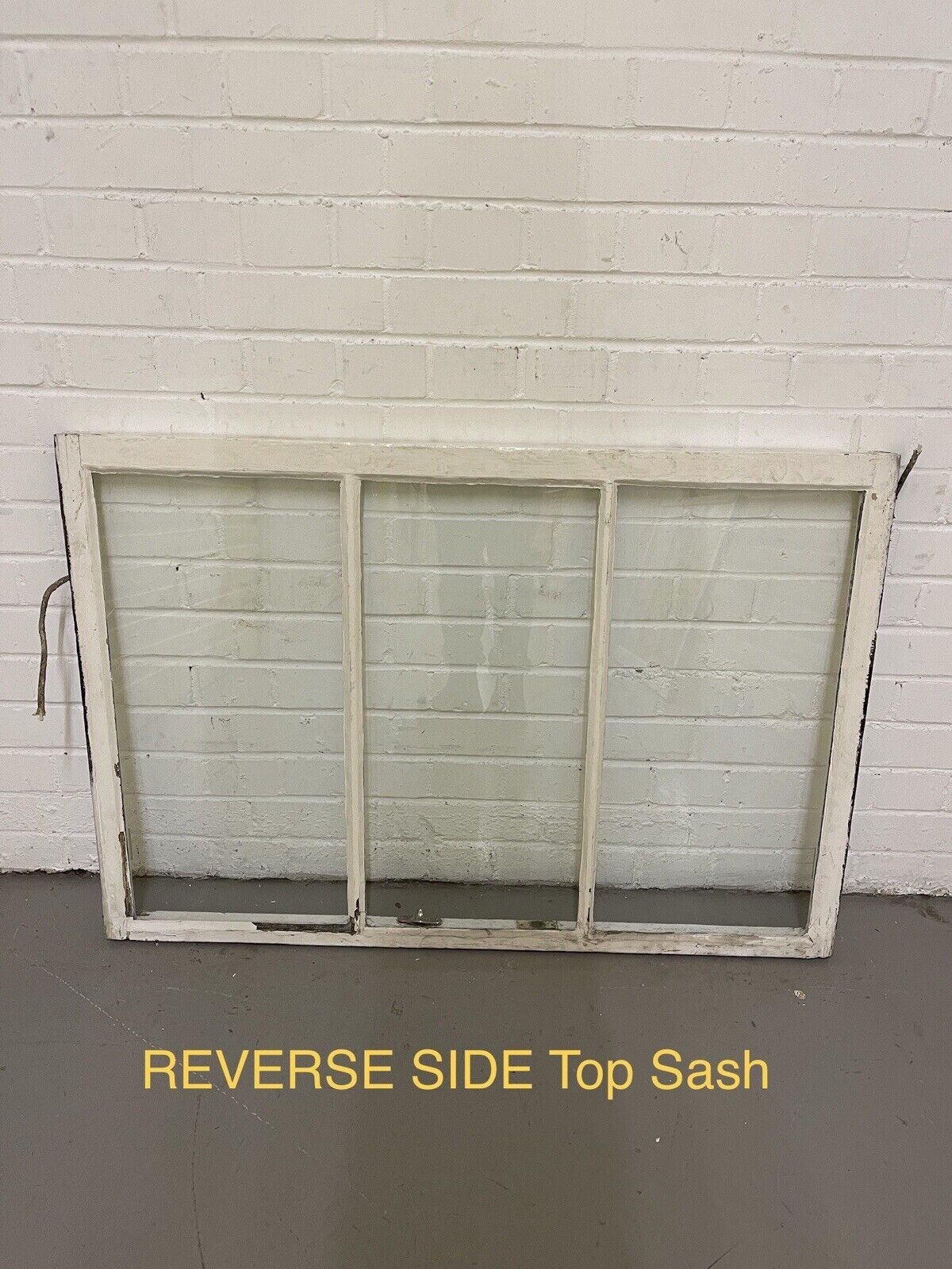 Pair Of Reclaimed Old Victorian Edwardian Three Wooden Panel Sash Windows