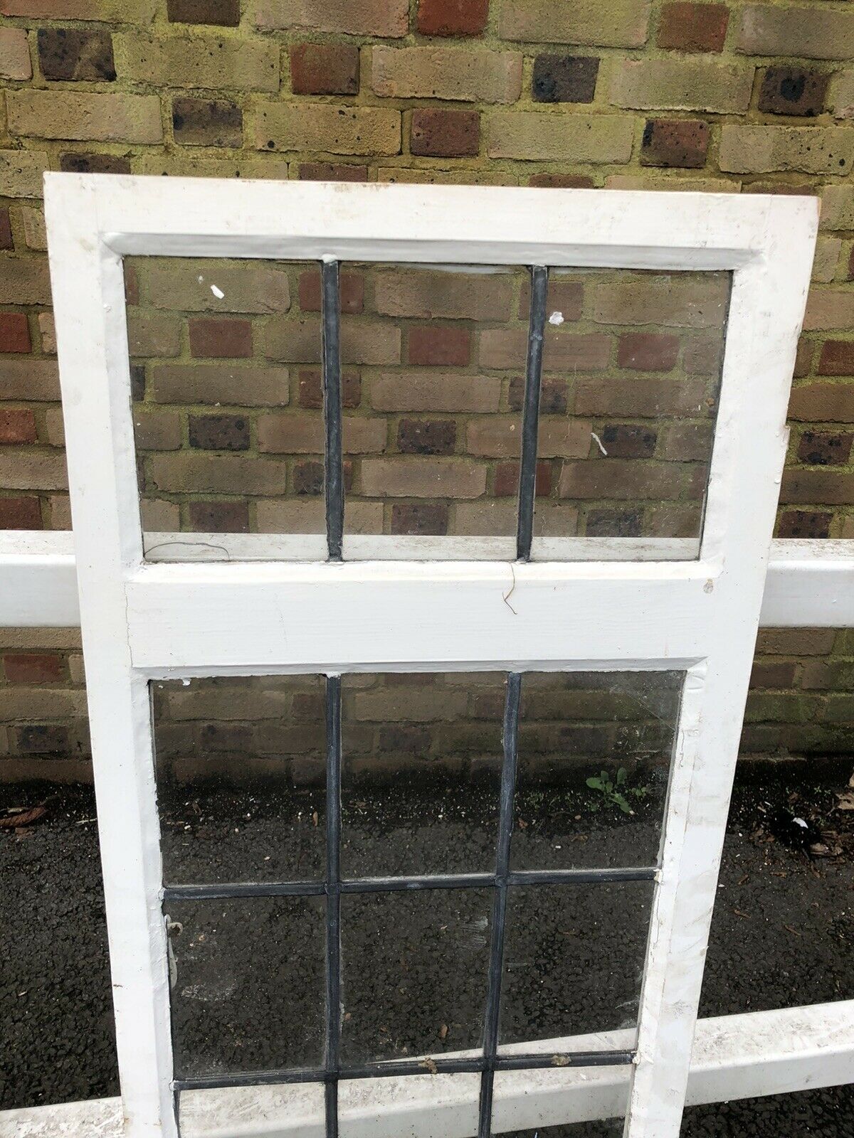 Reclaimed Leaded Light Panel Wooden Window