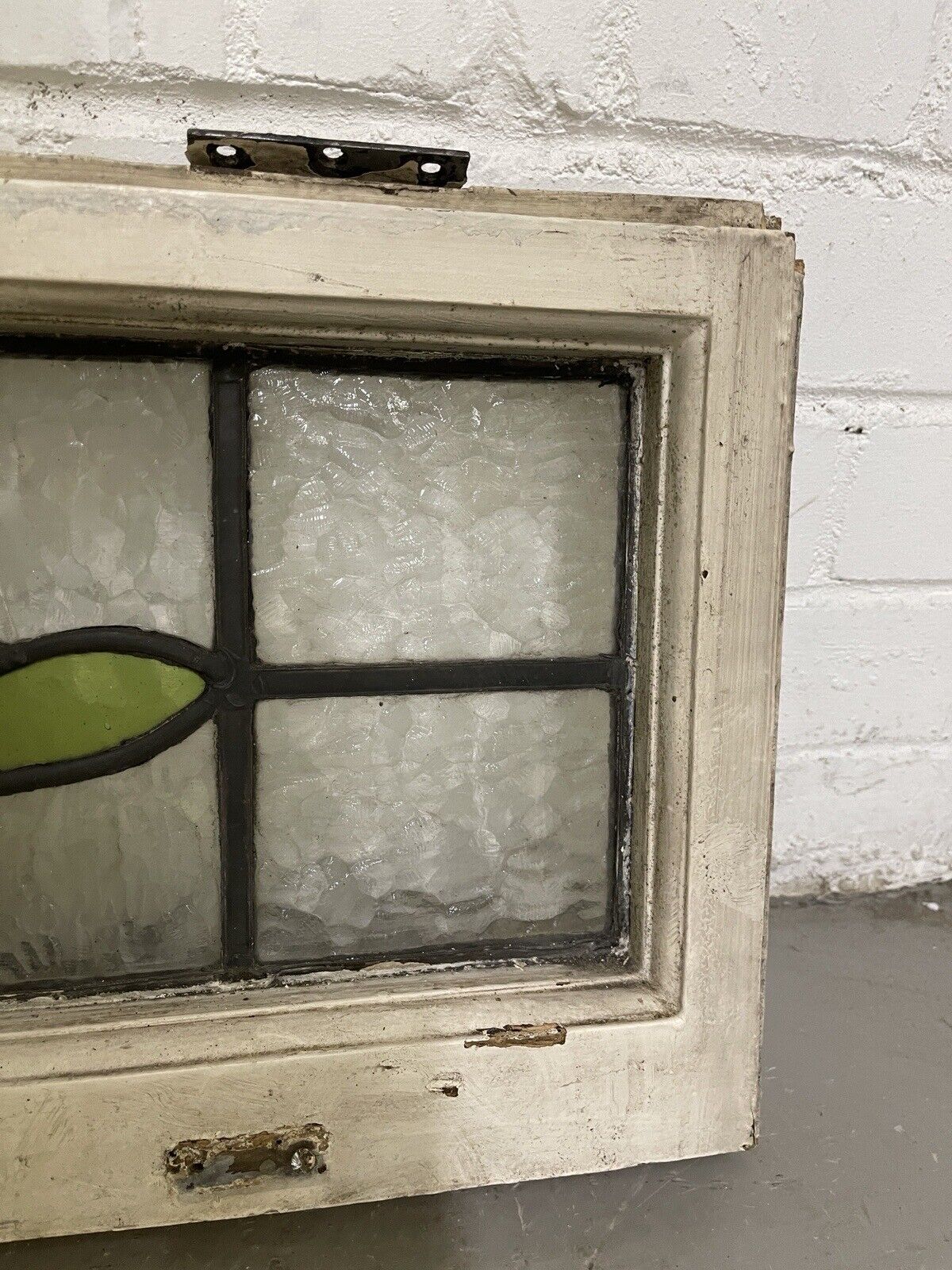 Pair Of Reclaimed Leaded Light Stained Glass Art Nouveau Window Panels