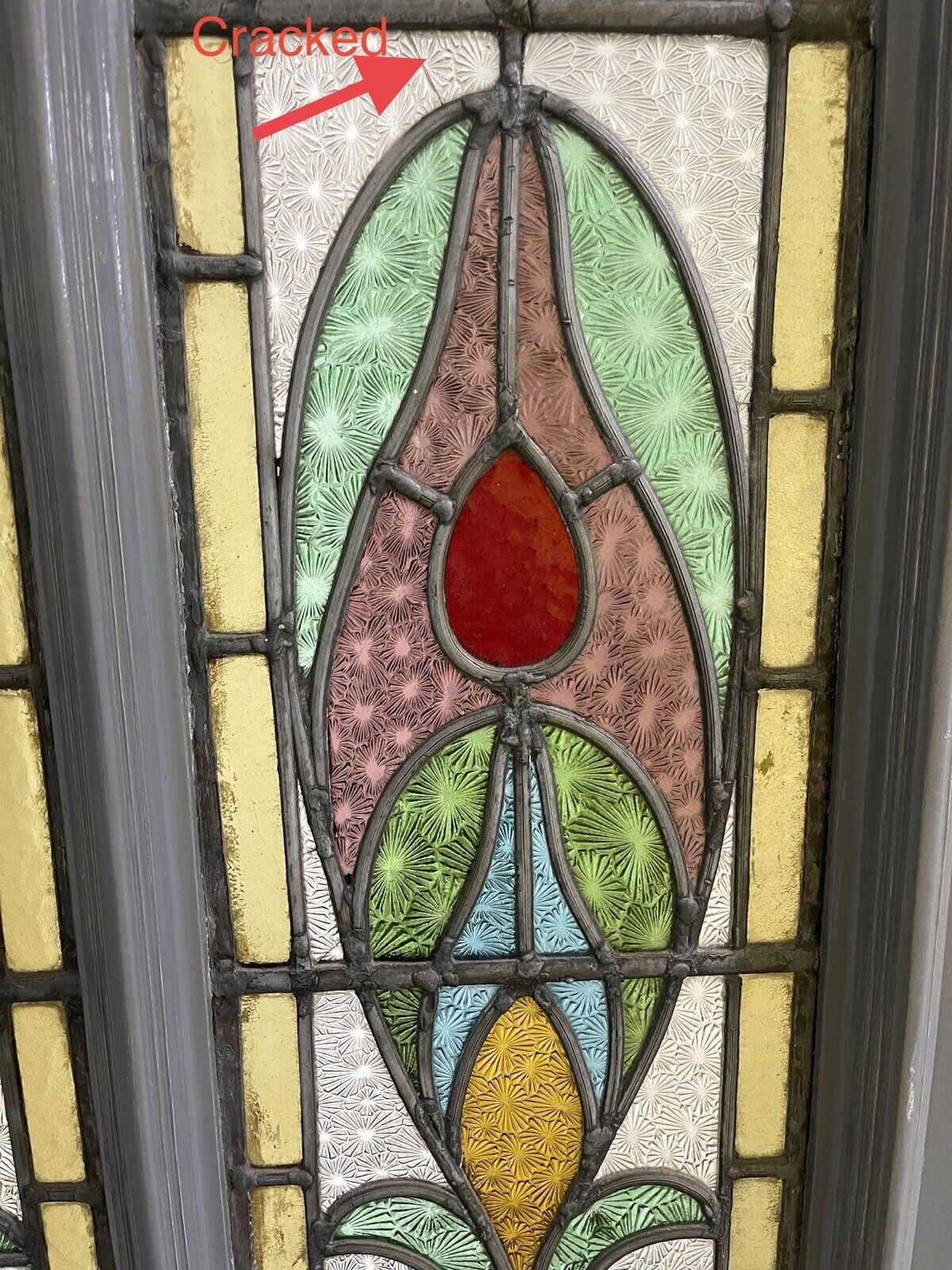 Reclaimed Victorian Edwardian Wooden Panel Stained Glass Front Door 1975 x 760mm