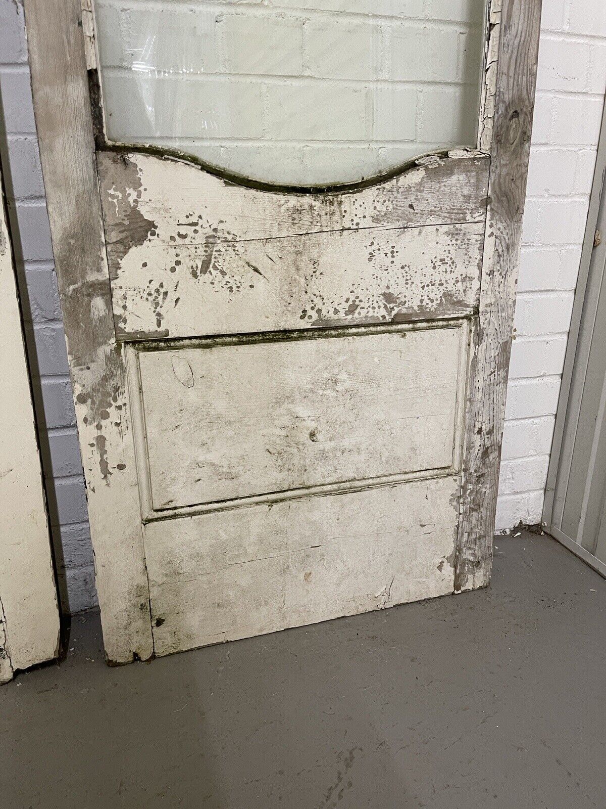 Reclaimed Georgian French Single Panel Glass Wooden Double Doors 2040 x 1245mm