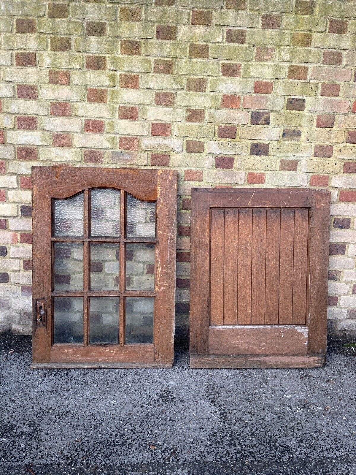 Solid Hardwood External Safety Glass panel Stable Door 2200 X 760mm