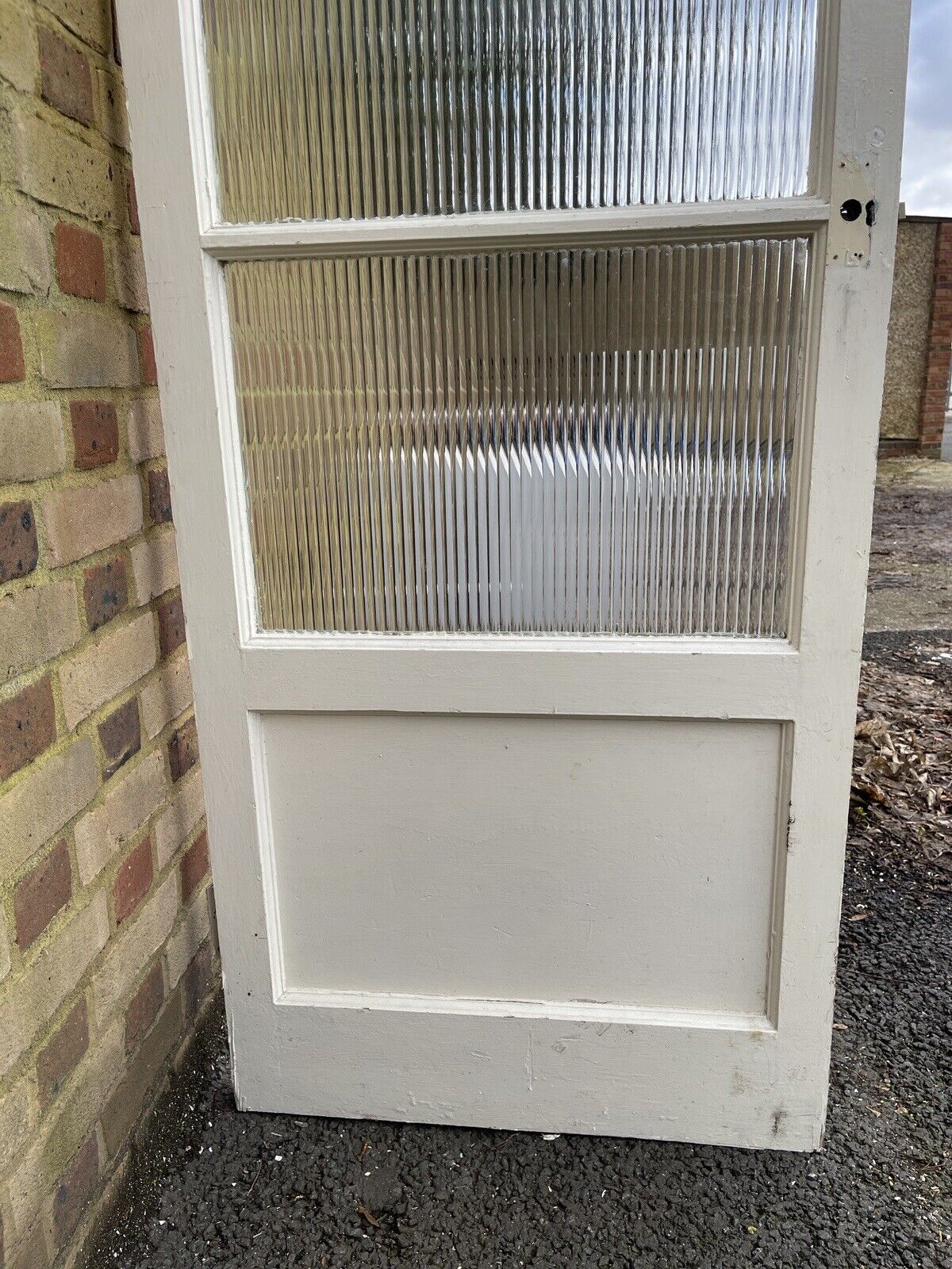 Reclaimed Reeded Glass Internal Or External Door 1945 x 725mm