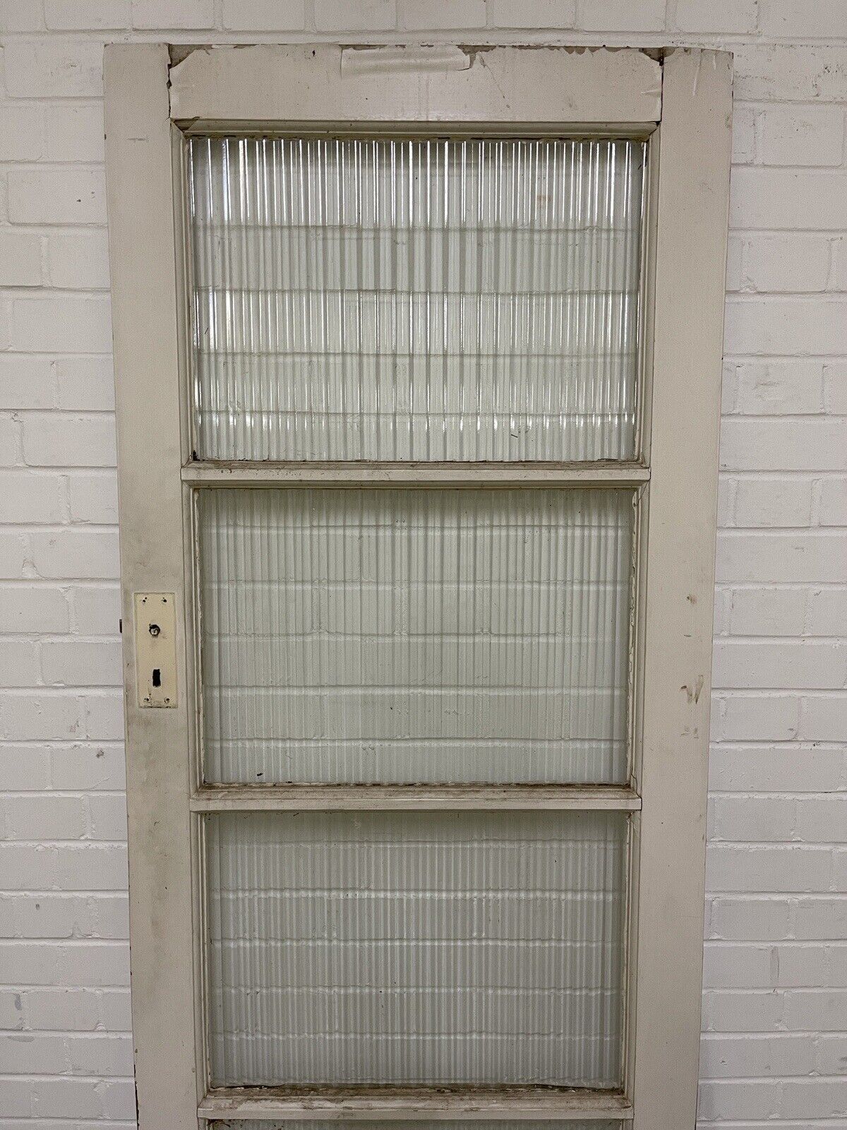Reclaimed Reeded Glass Internal Or External Door 1970 x 762mm