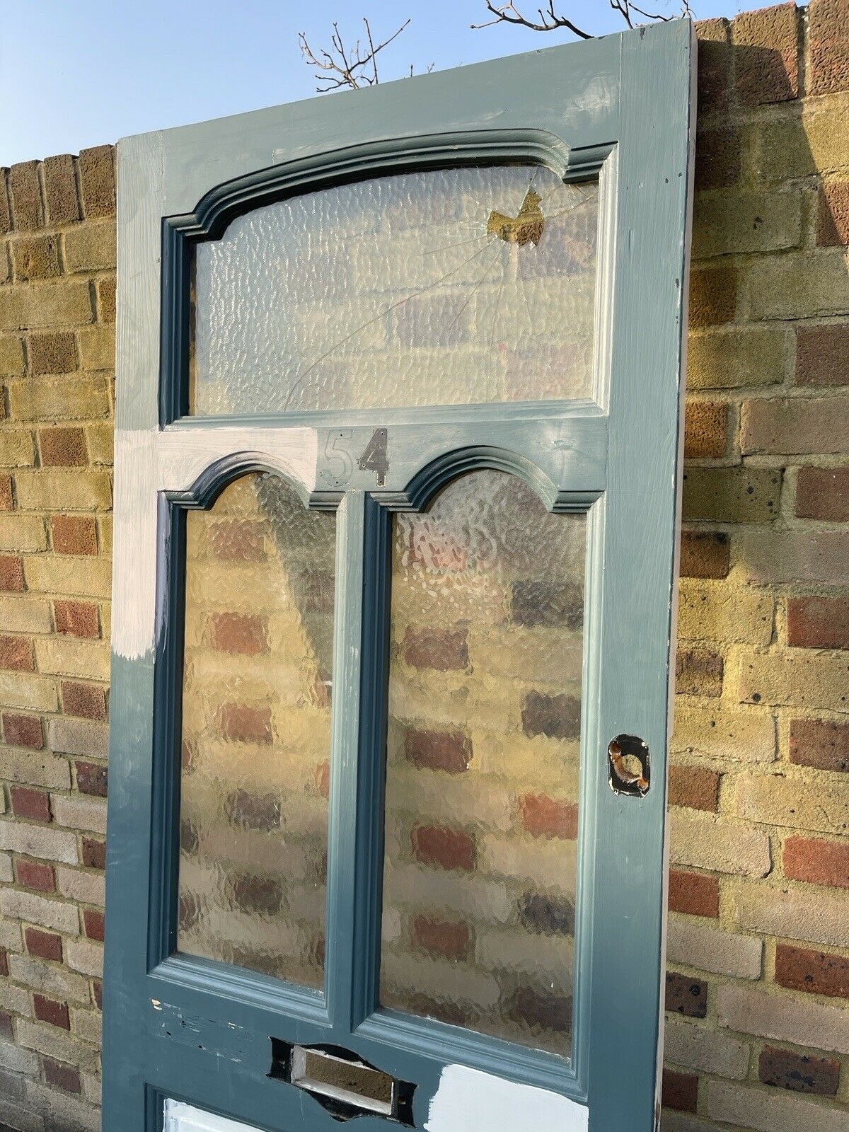Reclaimed Old Edwardian Victorian Wooden Panel Front Door 2020mm x 810mm