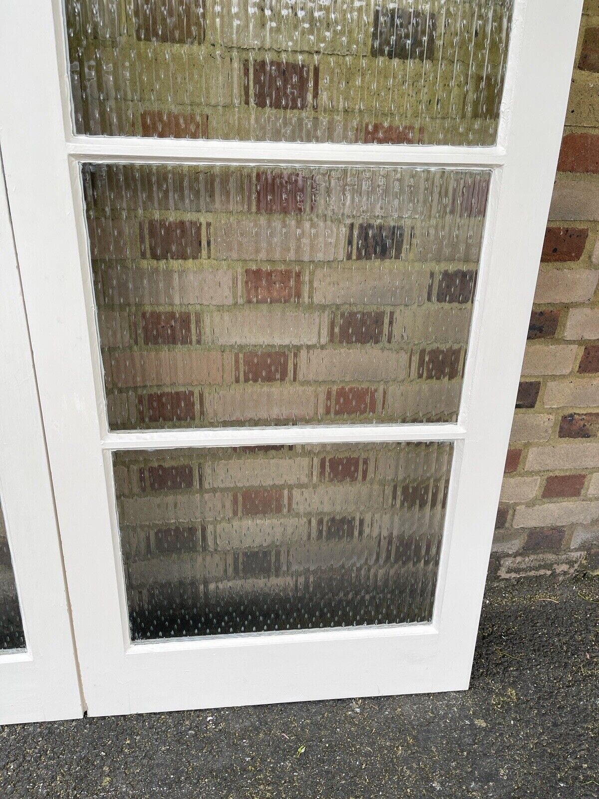 Reclaimed Reeded Glass Internal Or External French Doors 1954 x 1515mm