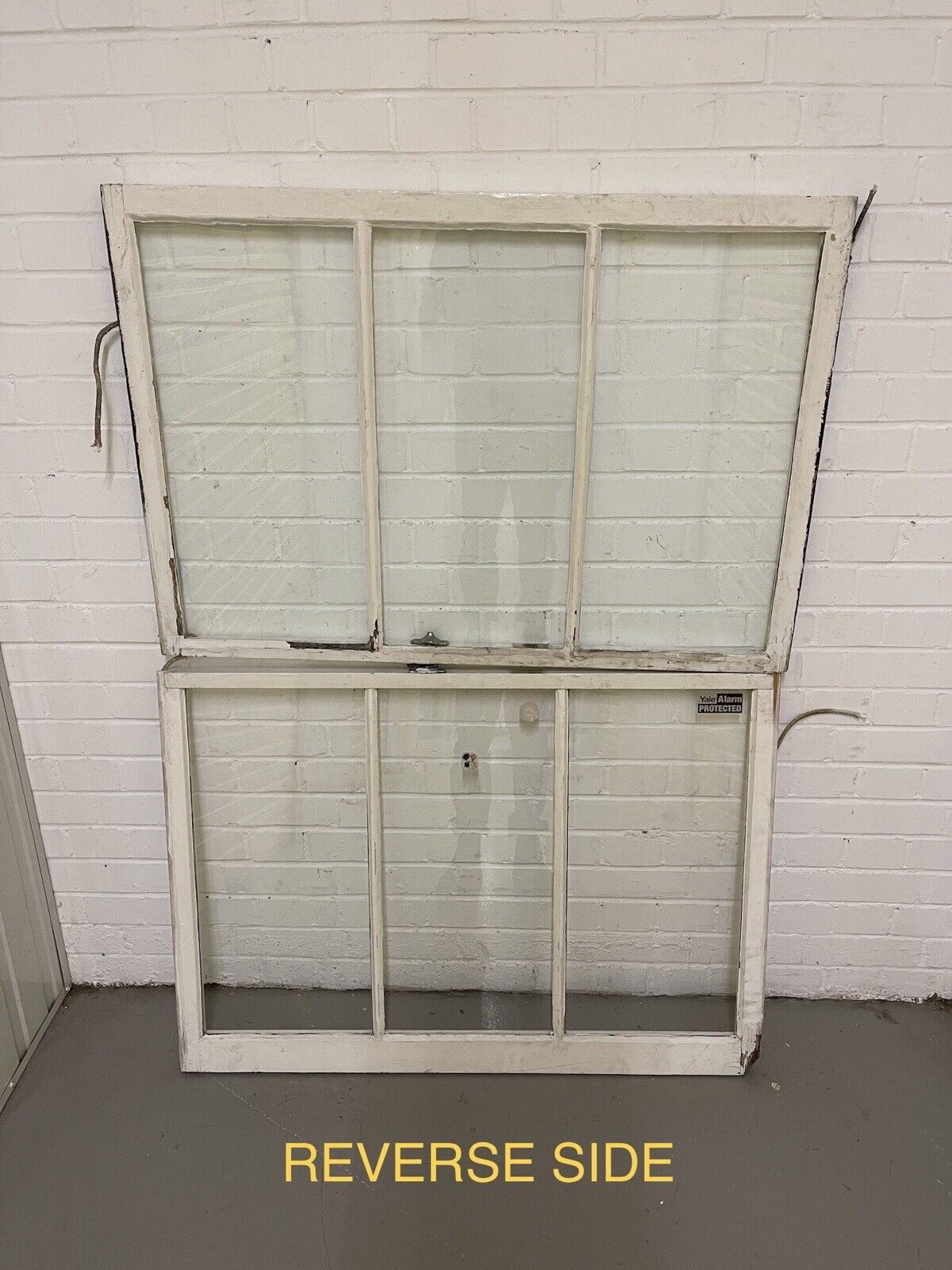 Pair Of Reclaimed Old Victorian Edwardian Three Wooden Panel Sash Windows