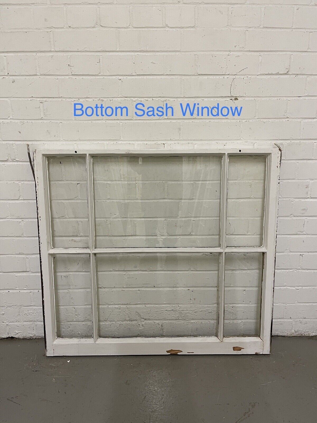 Pair Of Reclaimed Edwardian 6 Panel Wooden Sash Windows 910 x 803mm 910 x 820mm