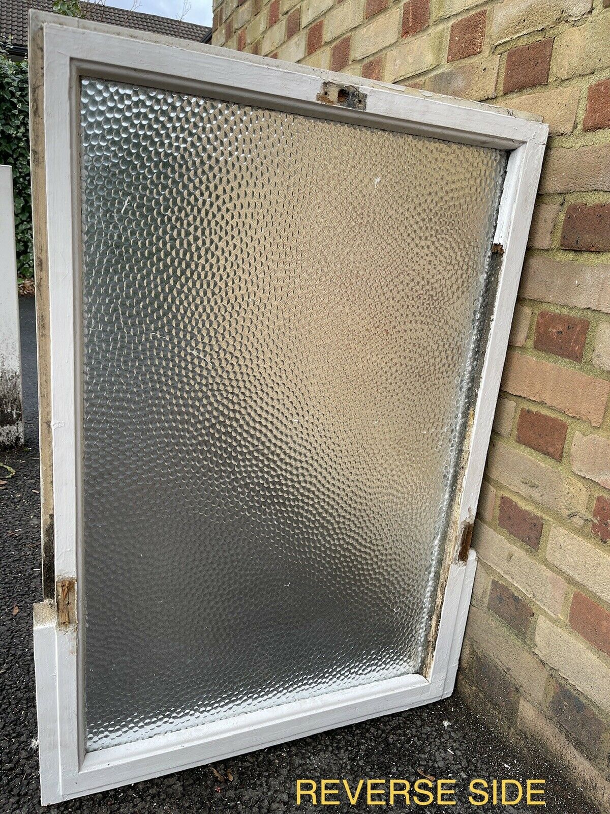 Reclaimed Hammered Glass Wooden Panel Window